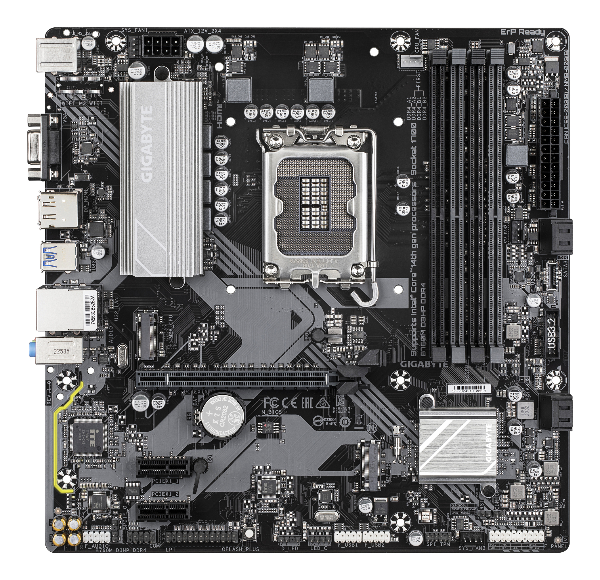 Gigabyte B760M D3Hp DDR4 - Motherboard - micro ATX - LGA1700-Sockel - B760 Chipsatz - USB 3.2 Gen 1, Ansicht 2