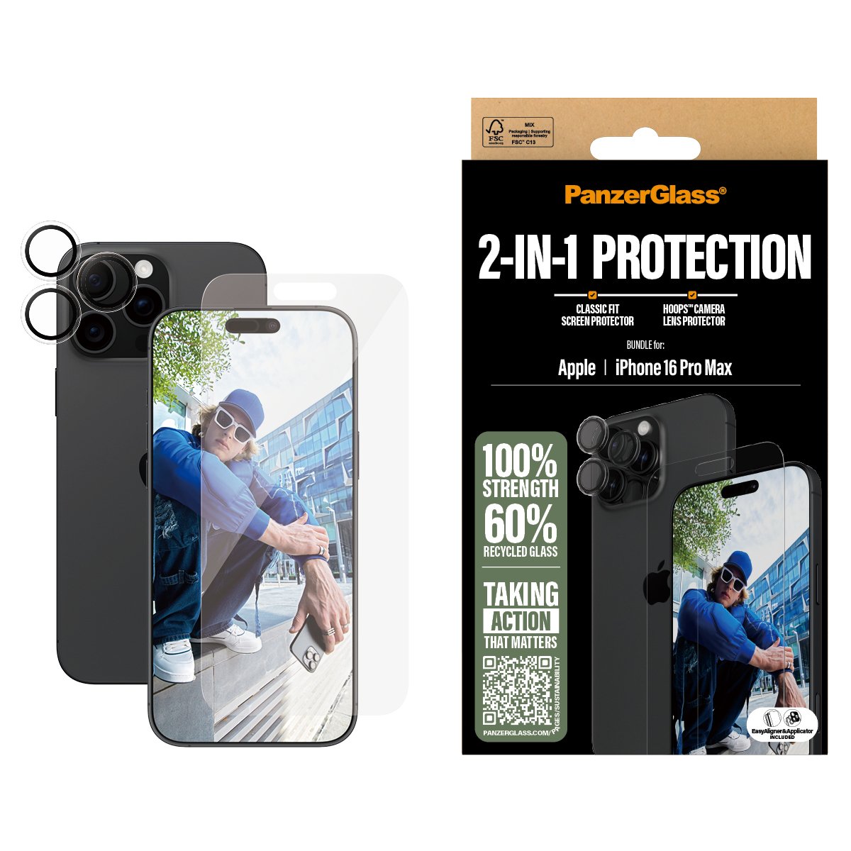 PanzerGlass 2-in-1 Schutz - Schutzkit Display/Objektiv für Handy, Ansicht 4