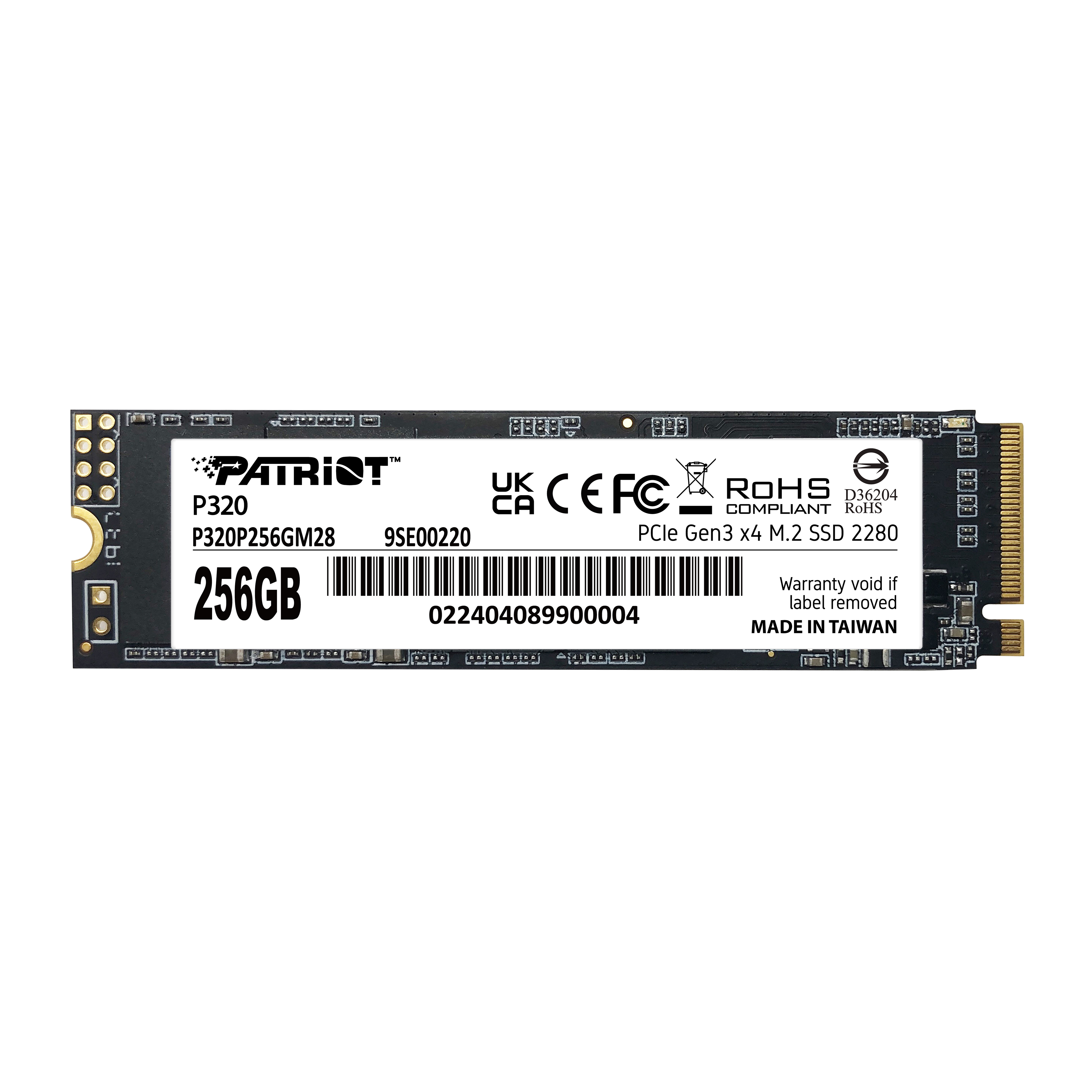 PATRIOT SSD Viper P320 M.2 PCI-Ex4 NVMe 256GB 2.2GB/s P320P256GM28 von LumaTech