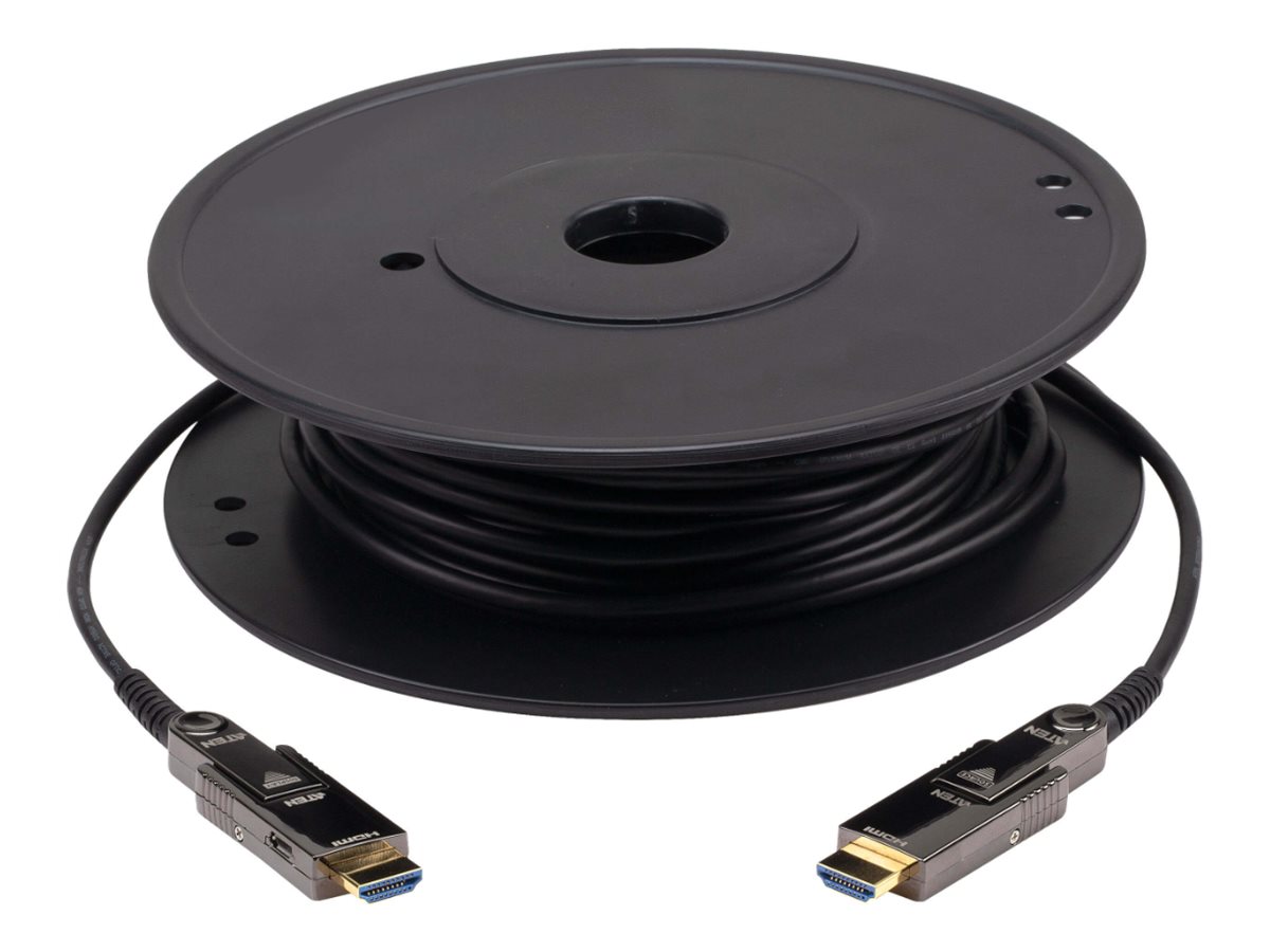 ATEN VanCryst VE7833A - High Speed - HDMI-Kabel - HDMI, 19 pin micro HDMI Type D männlich zu HDMI, 19 pin micro HDMI Type D männlich - 30 m - Hybrid Kupfer/Kohlefaser - Active Optical Cable (AOC)