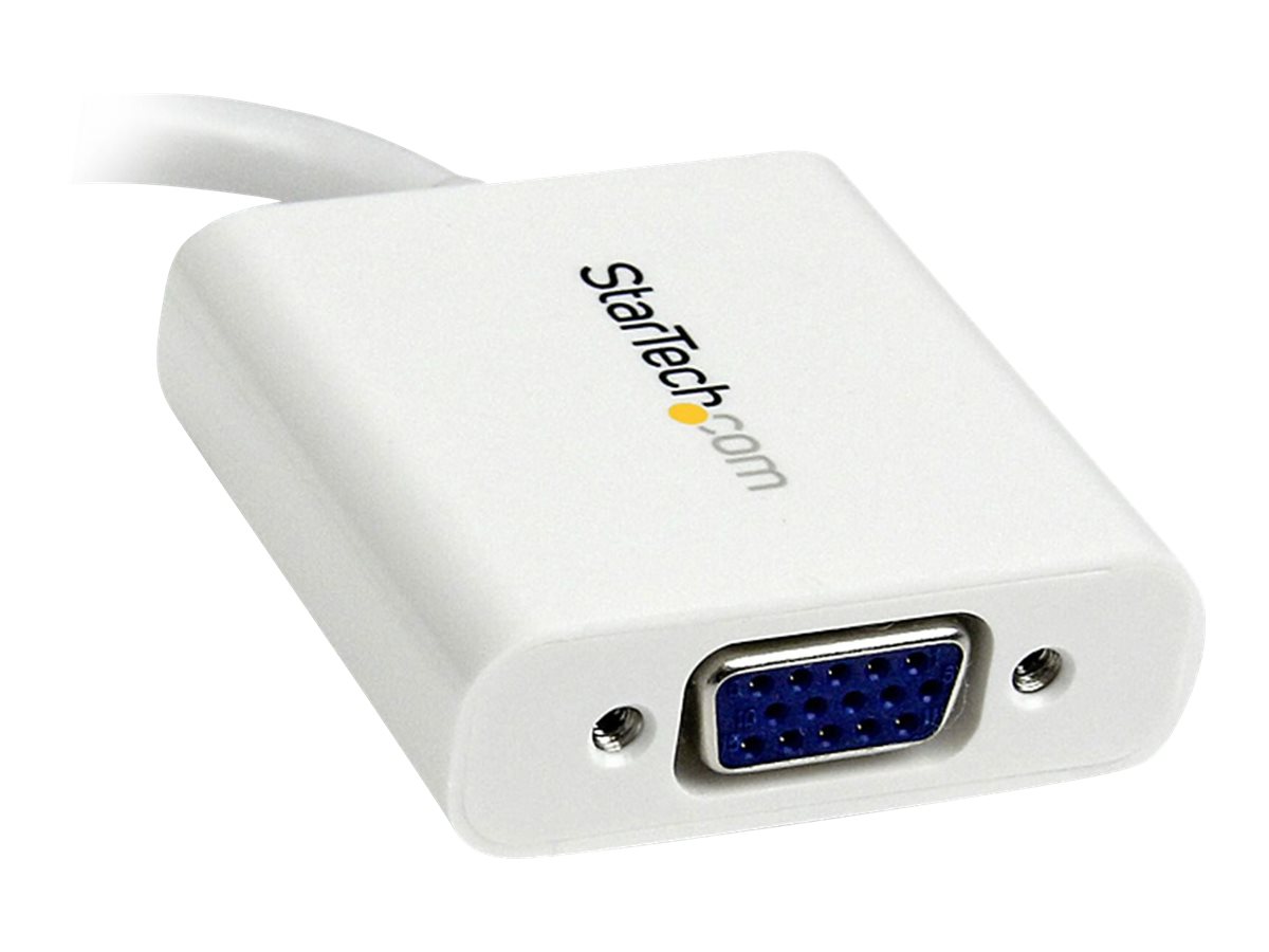 StarTech.com StarTech Mini DisplayPort to VGA Adapter - White - 1080p - Thunderbolt to VGA Monitor Adapter - Mini DP to VGA Converter (MDP2VGAW)
