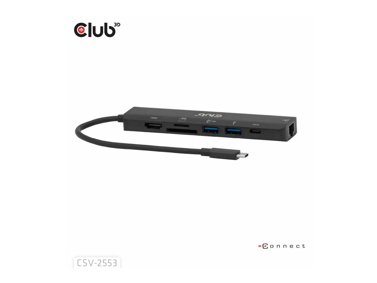 Club 3D Dockingstation - 7 in 1 Hub USB-C* - Digital/Daten - Digital/Display/Video, Ansicht 3