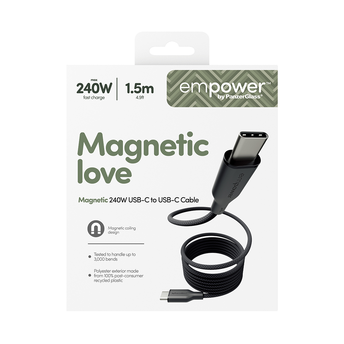 PanzerGlass empower by Magnetic 240W USB-C to USB 2.0 - Kabel - Digital/Daten, Ansicht 3