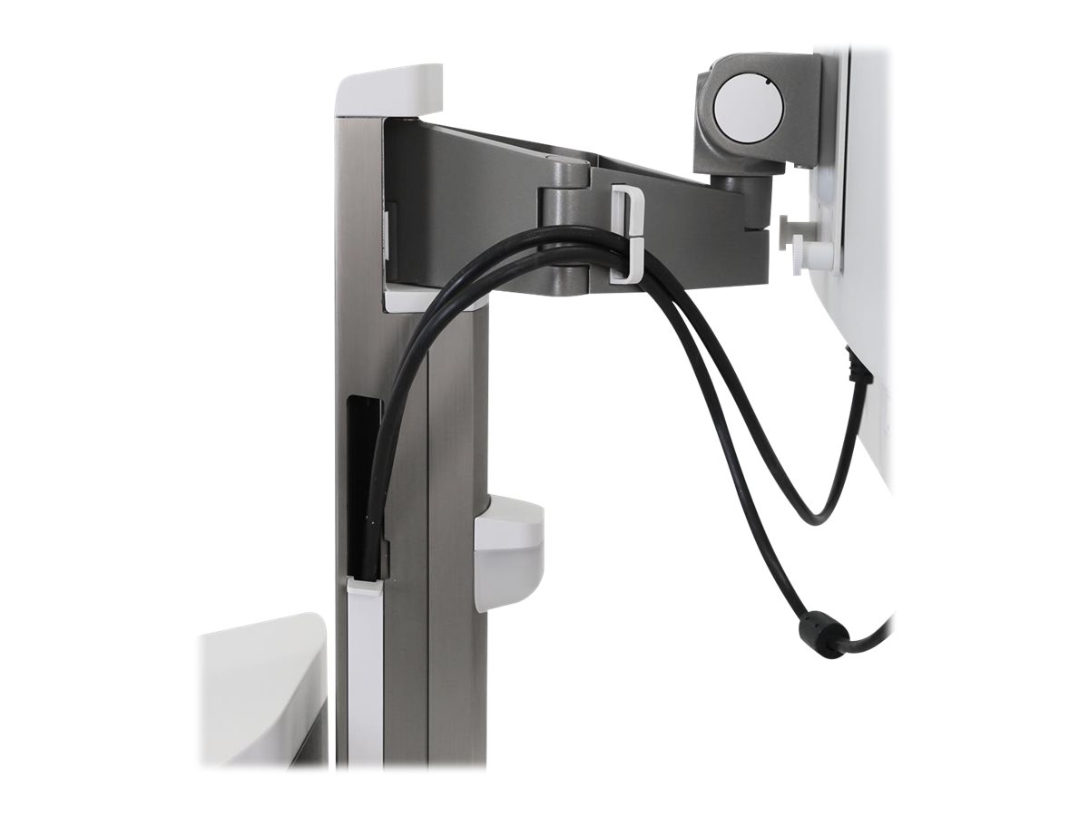 Ergotron CareFit Pro - Wagen - Electric Lift - für LCD-Display  PC-Ausrüstung - medizinisch - weiß Warm Gray - Bildschirmgröße: bis zu 686 cm (bis zu 27 Zoll)