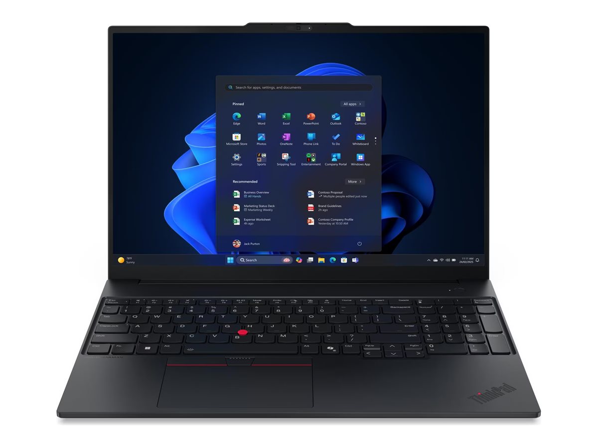 Lenovo ThinkPad E16 Gen 3 22AY - 180°-Scharnierdesign - Intel Core Ultra 7 258V - Win 11 Pro - Intel Arc Graphics 140V - 32 GB RAM - 1 TB SSD TCG Opal Encryption 2, NVMe - 40.6 cm (16")
