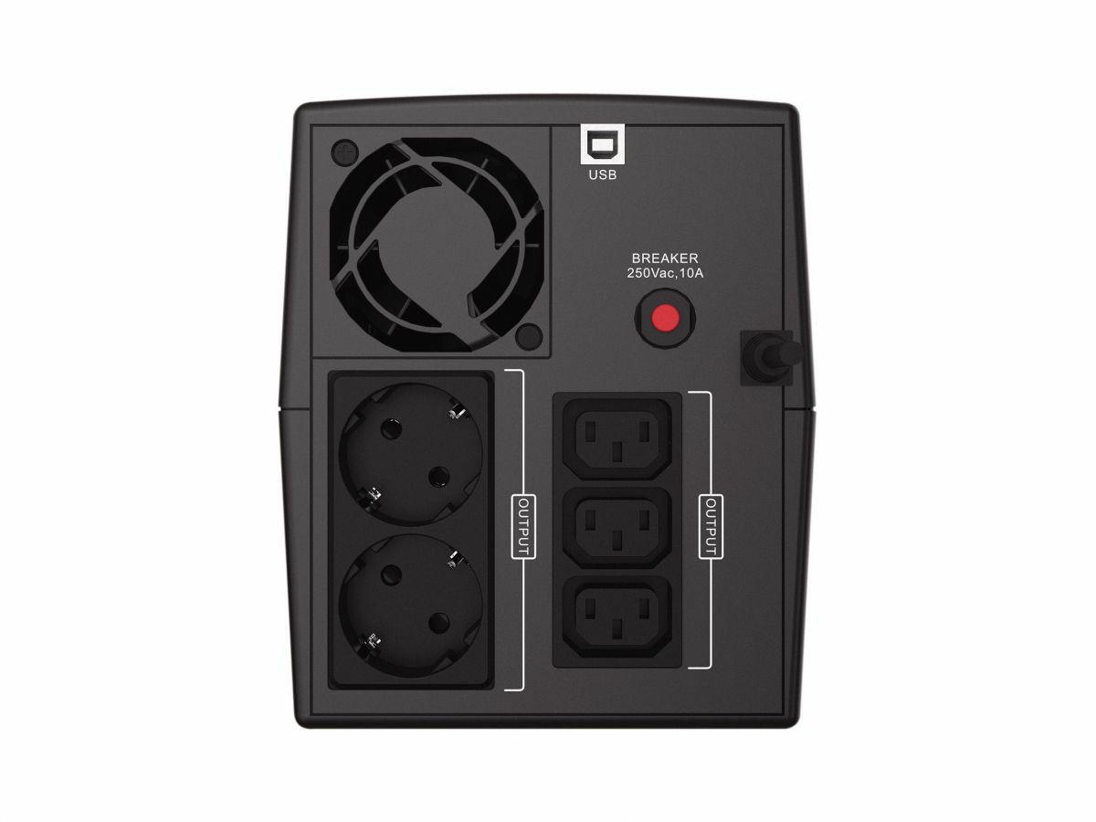 Conceptronic ZEUS USV Schuko UPS Start/LAN sw - (Offline-) USV - USB 3.0, Ansicht 2