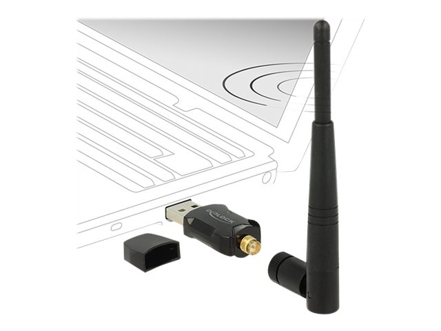 Delock USB 2.0 Dual Band WLAN ac/a/b/g/n Stick - Netzwerkadapter - USB 2.0 - 802.11ac - Schwarz