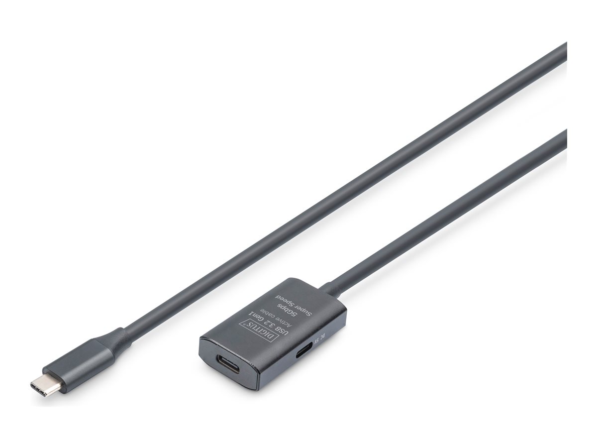 DIGITUS Aktives USB 3.2 Gen2 10G Verlängerungskabel, USB-C - USB-C, 5m