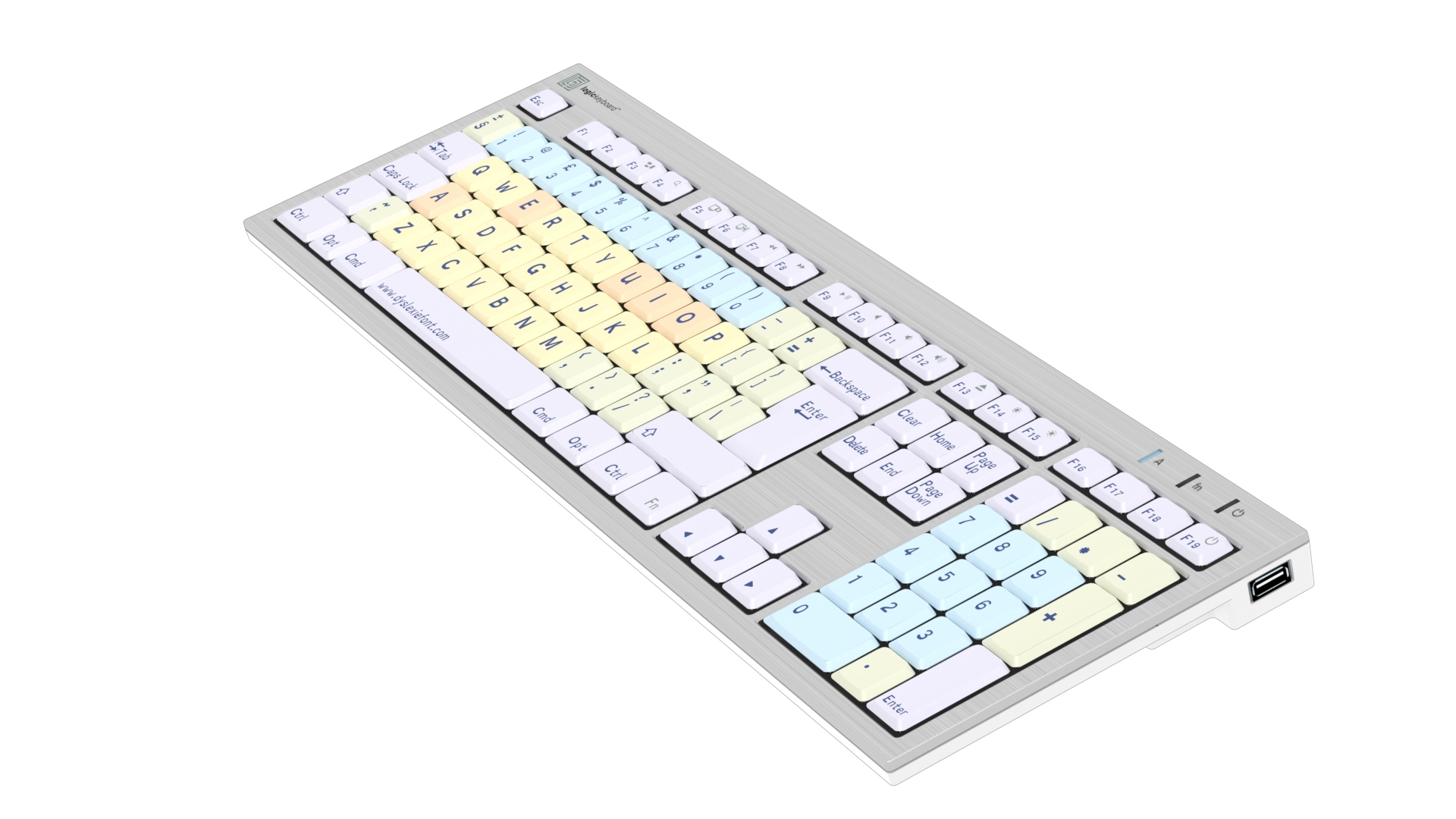 Logickeyboard Dyslexie ALBA Slimline - Tastatur - TL: UK, QWERTY, Ansicht 2