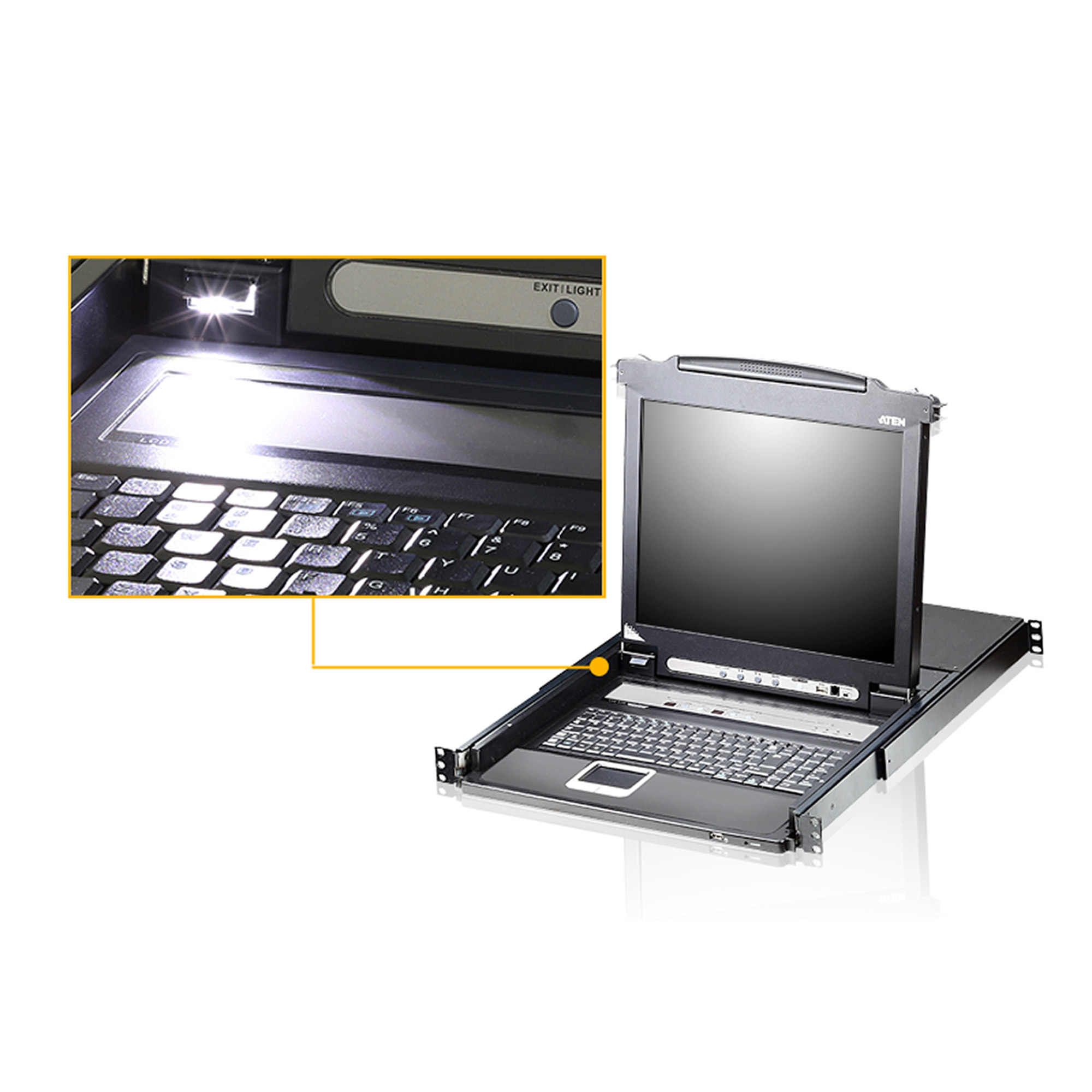 ATEN CL5708MW FR KVM-Switch 8-Port 17.3-LCD SingleRail PS/2-USB VGA, Ansicht 2