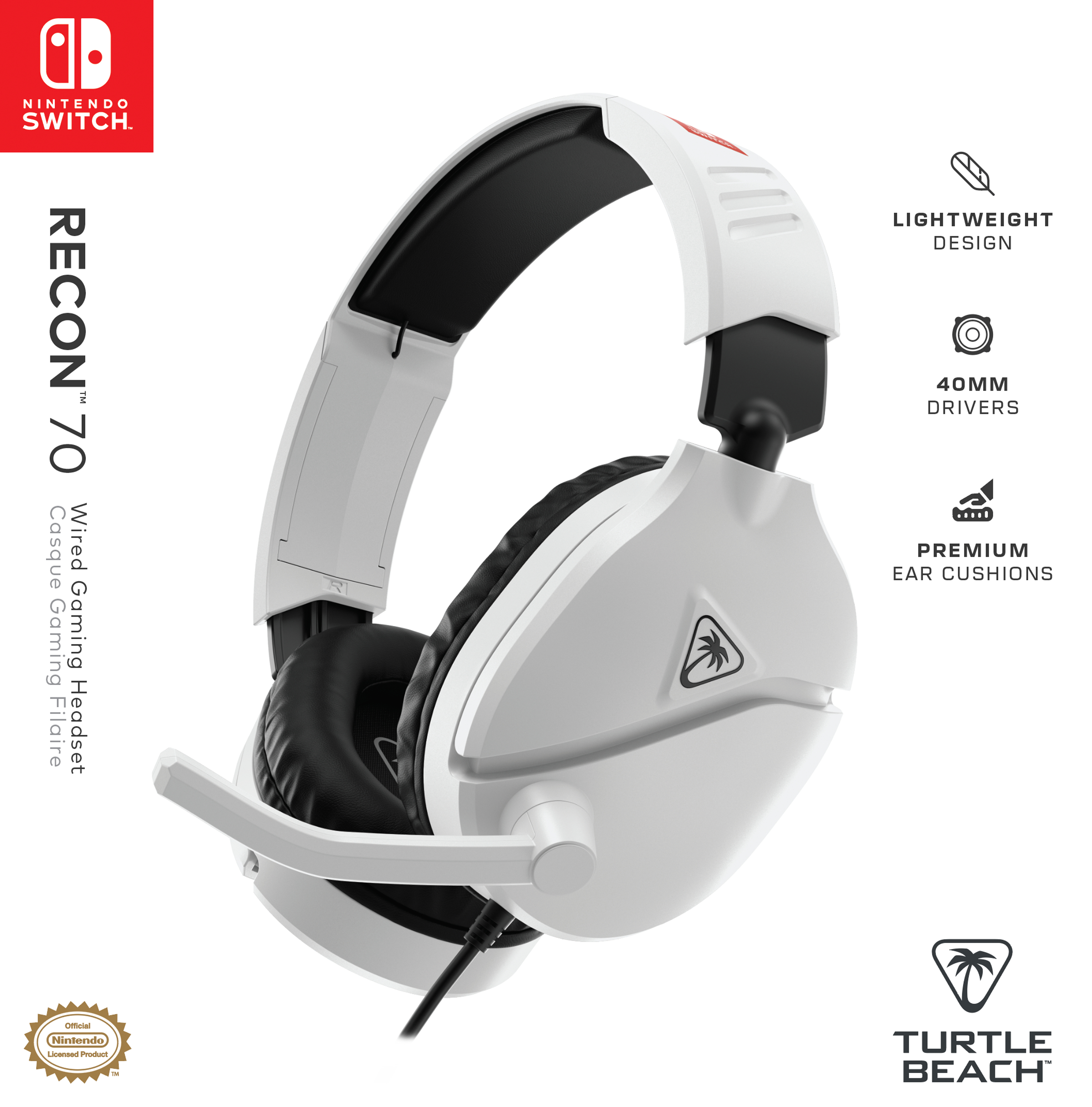 Turtle Beach Recon 70 NS White TBS-8001-15 - Kopfhörer - 20 KHz, Ansicht 3