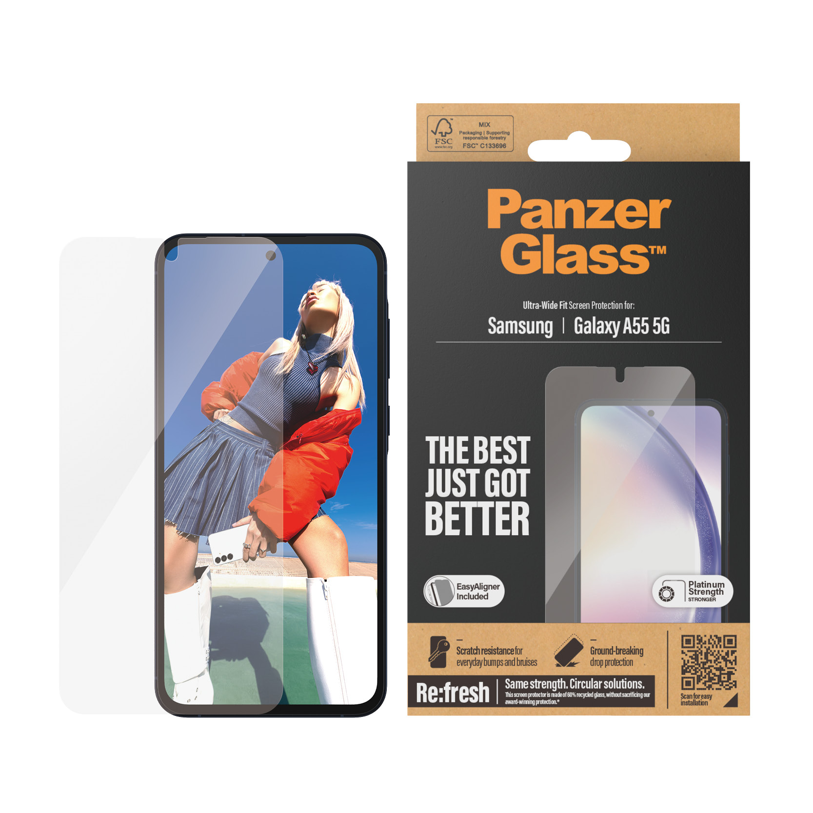 PanzerGlass Bildschirmschutz für Handy - Ultra-Wide Fit mit EasyAligner, Ansicht 4
