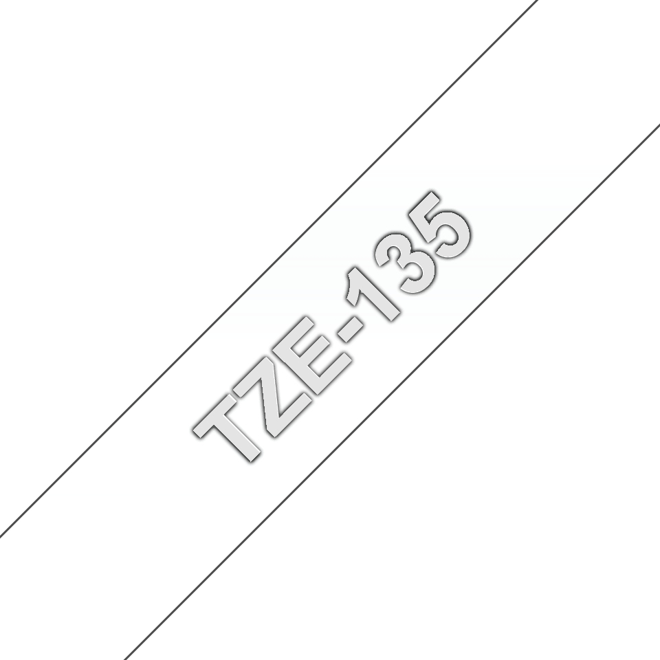 Brother TZe-135 - Selbstklebend - weiß auf durchsichtig - Rolle (1,2 cm x 8 m), Ansicht 2