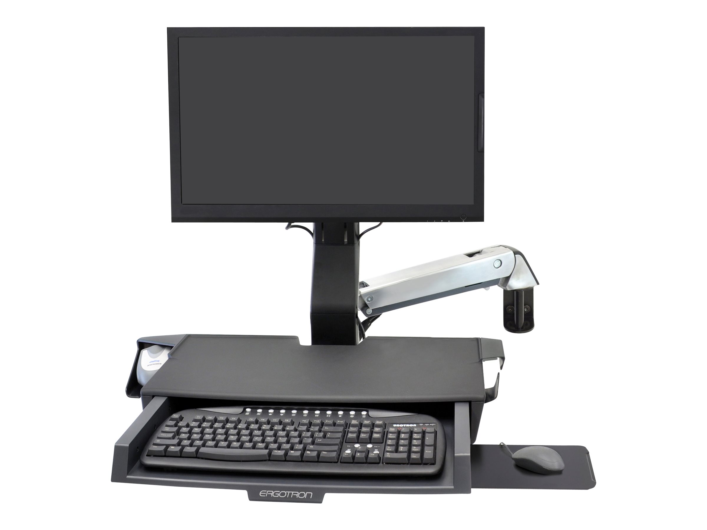 Ergotron Befestigungskit (Handgelenkkissen Schienenmontage Halterungsset Mausablage zum Herausziehen höhenverstellbare Halterung Ablage für Barcode-Scanner und Maus Combo Schwenkarm Arbeitsfläche mit Tastaturablage) - für LCD-Display  PC-Ausrüstun
