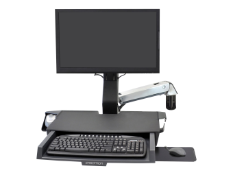 Ergotron Befestigungskit (Handgelenkkissen Schienenmontage Halterungsset Mausablage zum Herausziehen höhenverstellbare Halterung Ablage für Barcode-Scanner und Maus Combo Schwenkarm Arbeitsfläche mit Tastaturablage) - für LCD-Display  PC-Ausrüstun