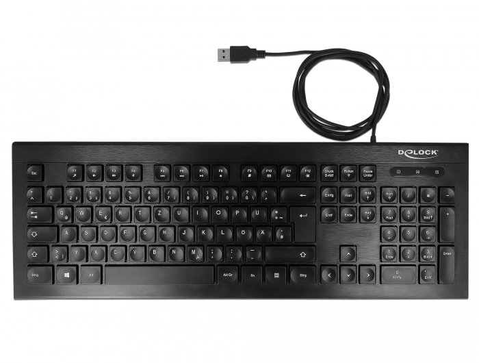 Delock Tastatur - USB - Schwarz - TL: Deutsch, QWERTZ, Ansicht 3