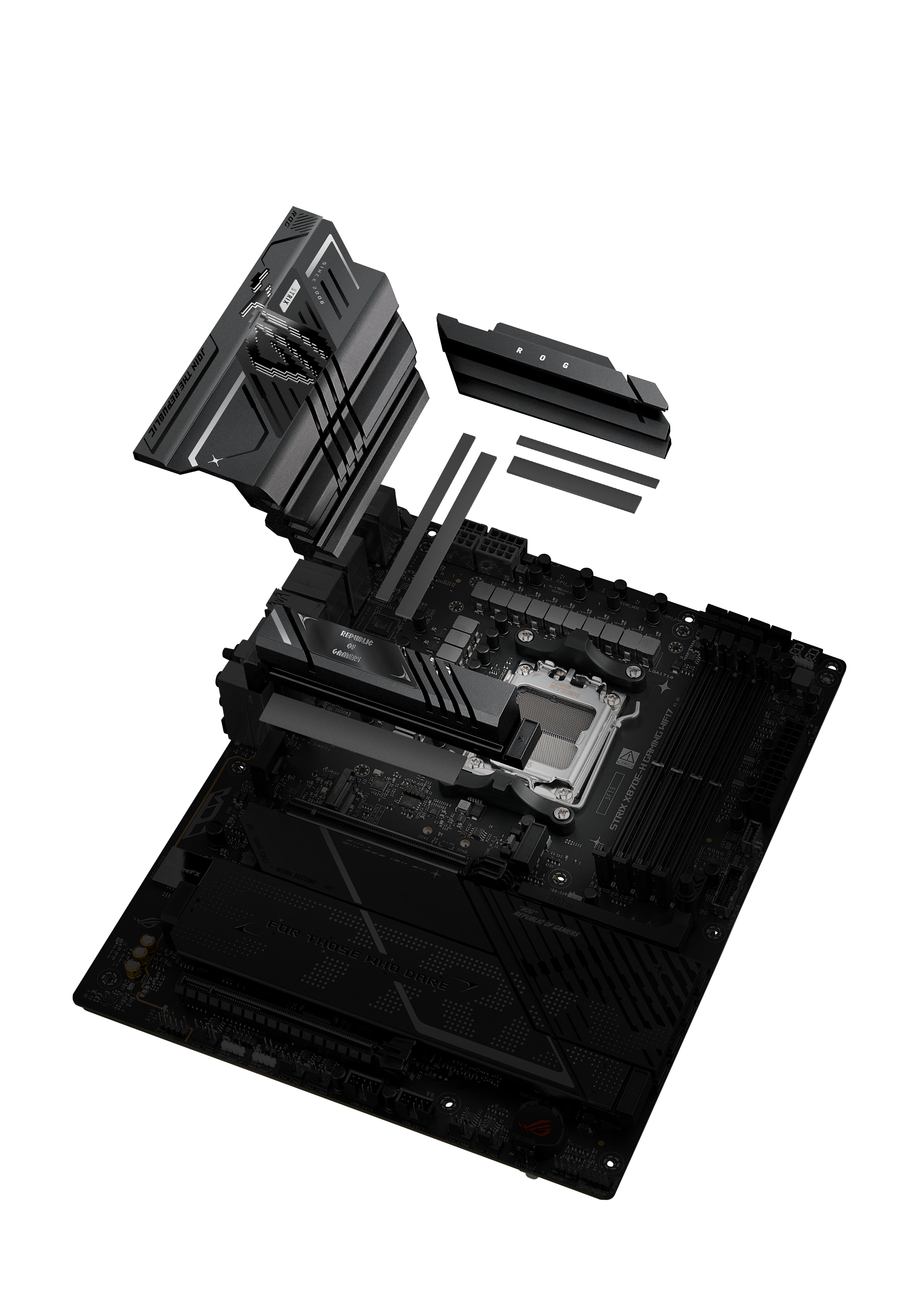 ASUS ROG STRIX X870E-H GAMING - Motherboard - ATX - Socket AM5 - AMD X870E Chipsatz - Wi-Fi 7, 5 GB Ethernet, Bluetooth, Ansicht 3