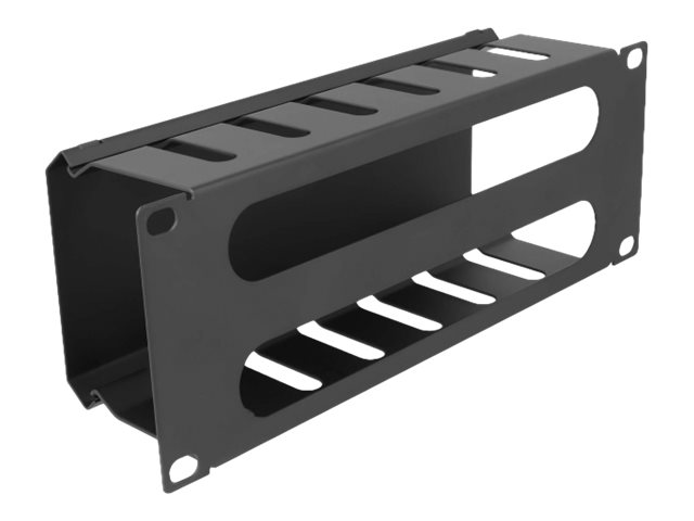 Delock Verlegetafel für Rack-Kabelmanagement - mit 2 Öffnungen - Schwarz - 1U - 25.4 cm (10)