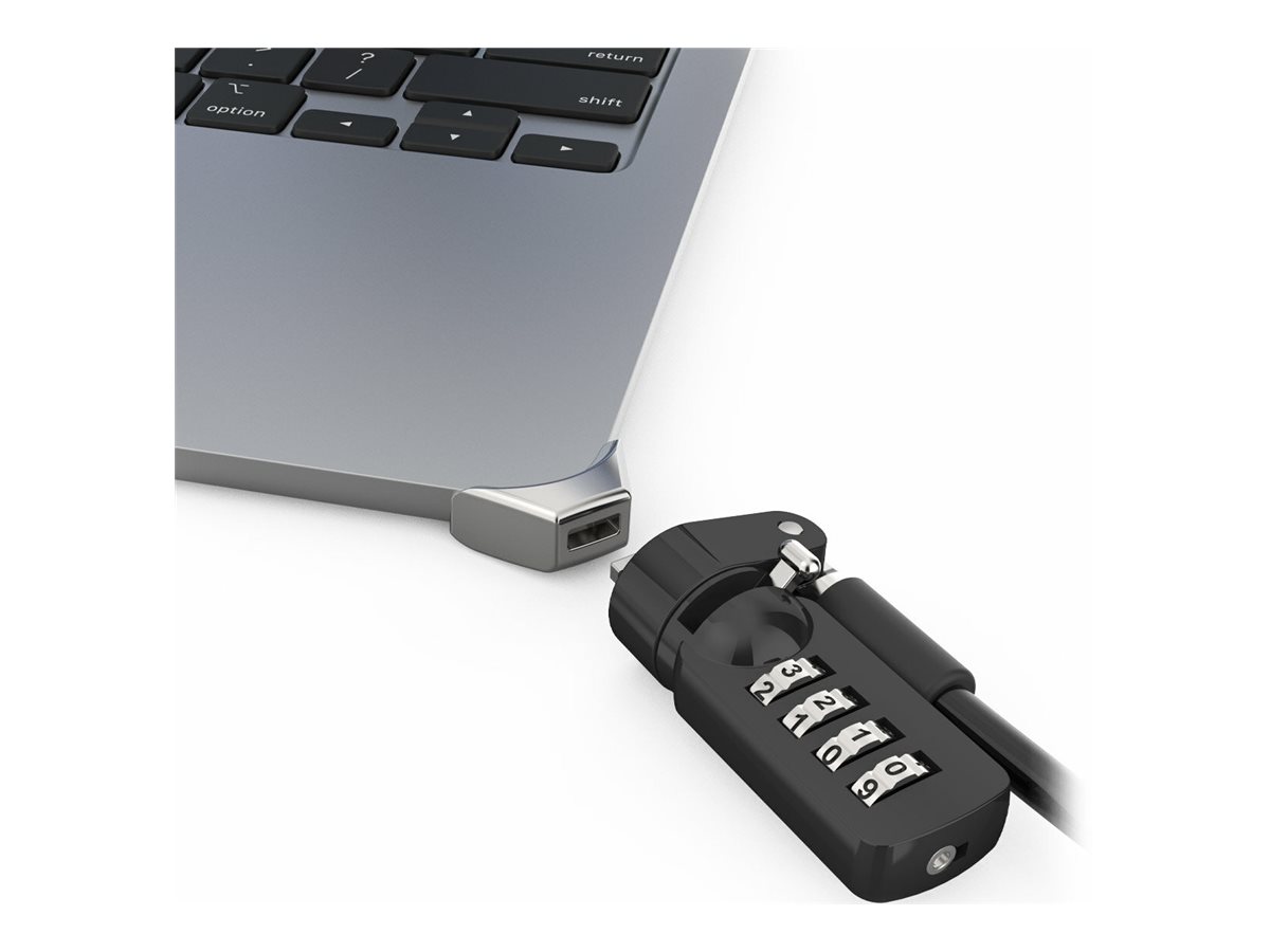 Compulocks Ledge Lock Adapter for MacBook Air 15" M2-M4 with Combination Cable Lock Silver - Sicherheitskit - Kombinationsschloss - für Apple MacBook Air (15.3 Zoll, M2, Mitte 2023)