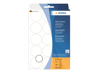 HERMA Extra starker Klebstoff - durchsichtig - 32 mm rund 240 Etikett(en) (16 Bogen x 15)