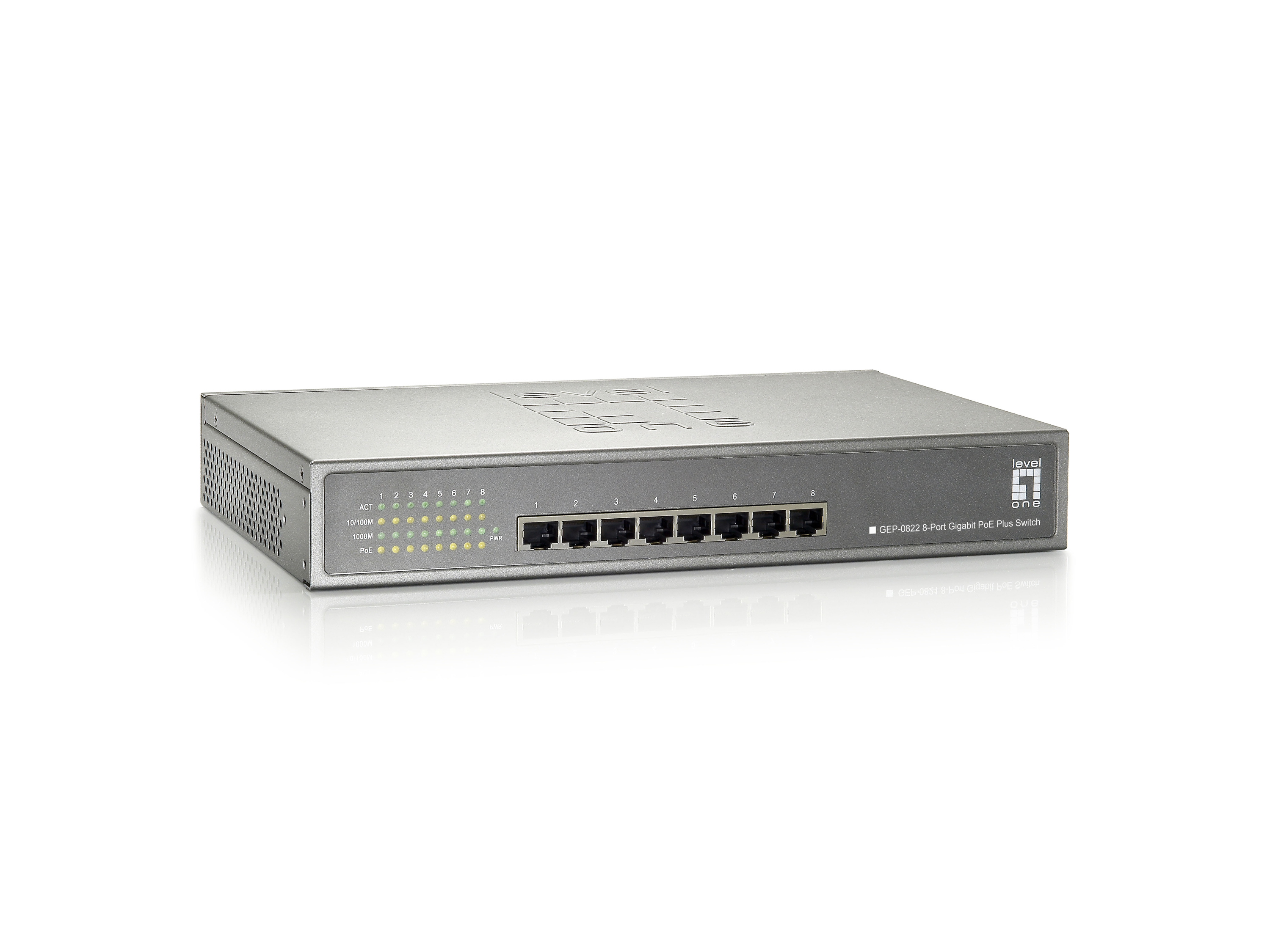 LevelOne GEP-0822 - Switch - unmanaged - 8 x 10/100/1000 (PoE+), Ansicht 2
