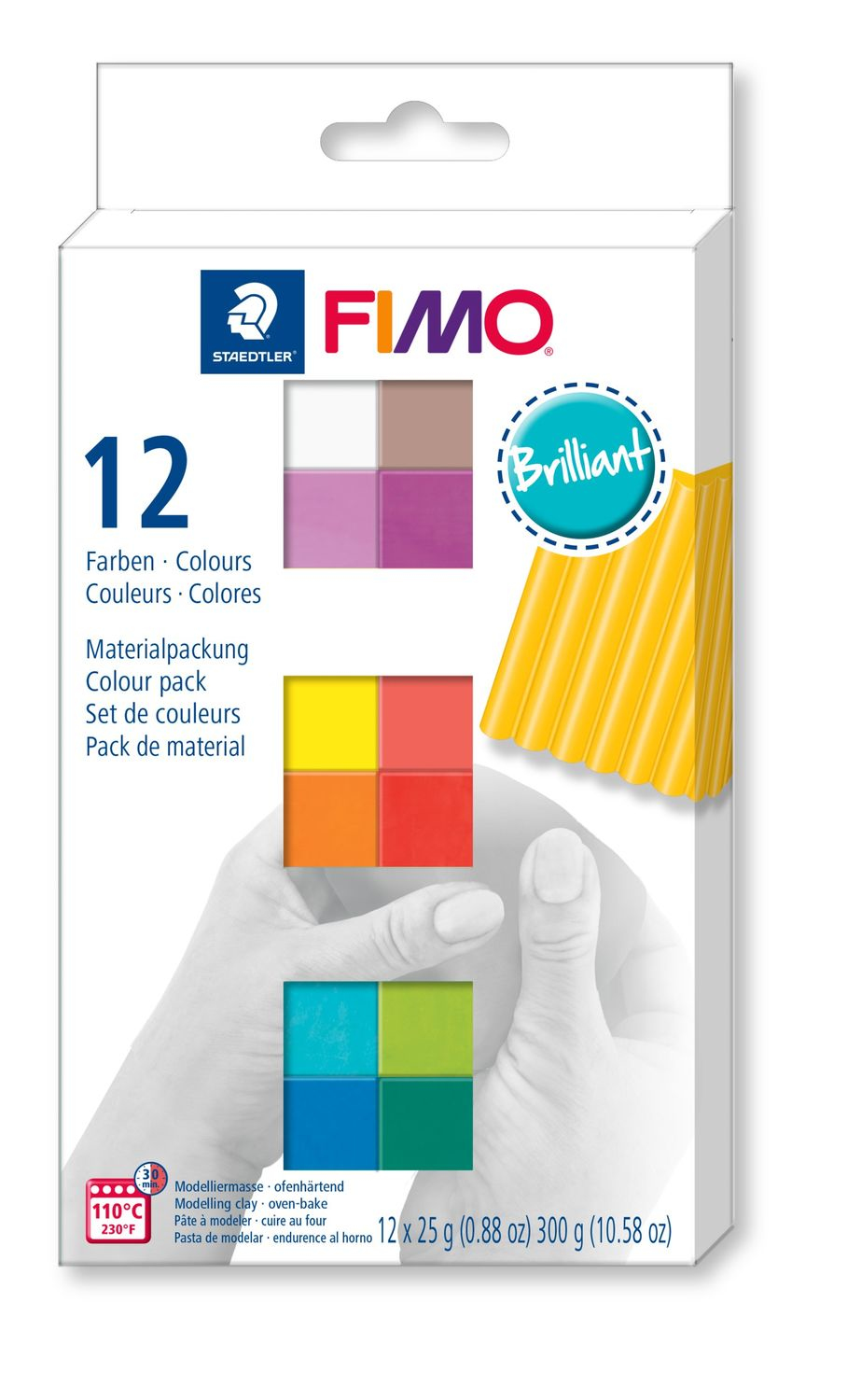 STAEDTLER FIMO Soft Modelliermasse Set 12 x 25 g - Knetmasse - Gemischte Farben - Erwachsene - 12 Stück(e) - 110 °C - 30 min