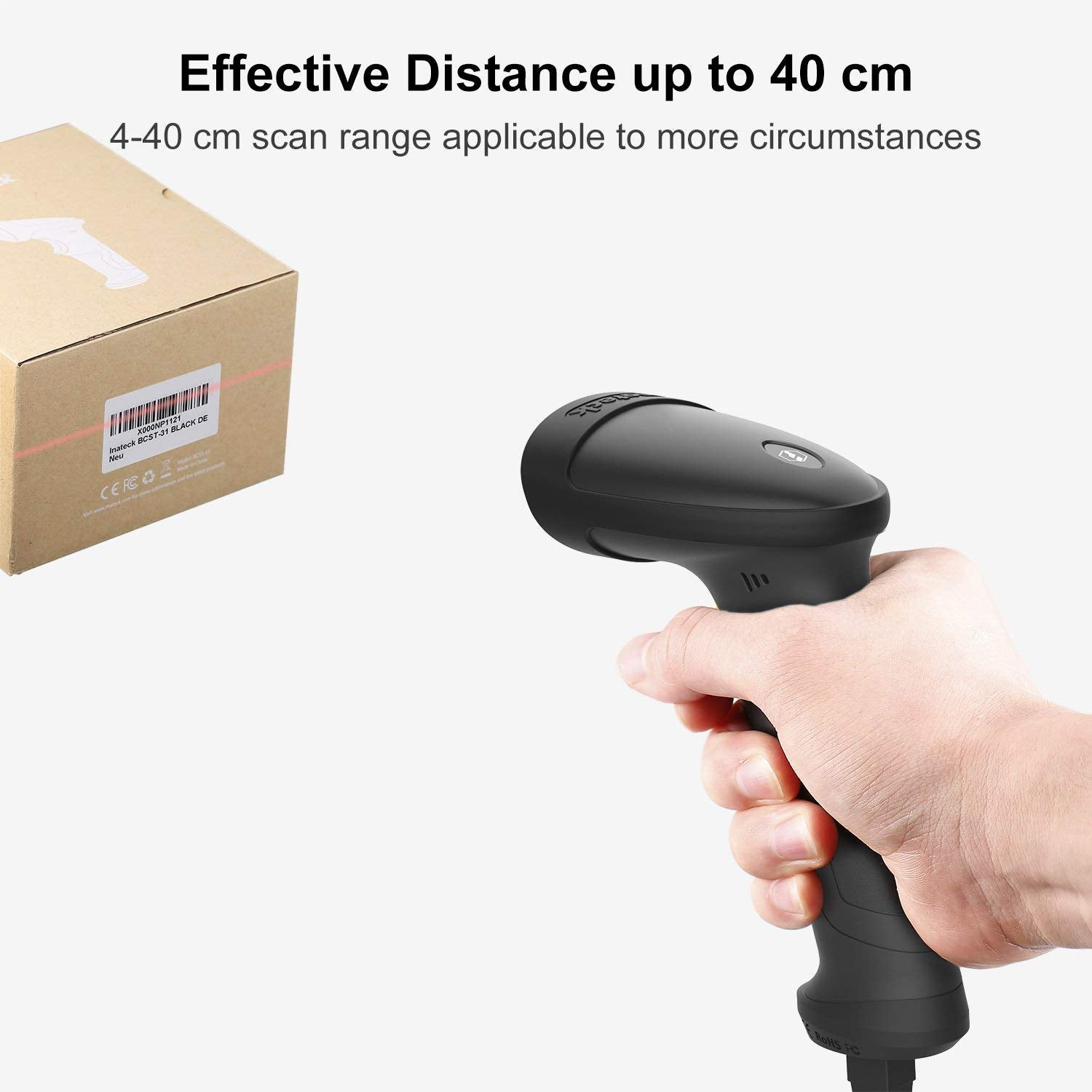 Inateck Barcodescanner 33 black[BCST-33_black], Ansicht 4