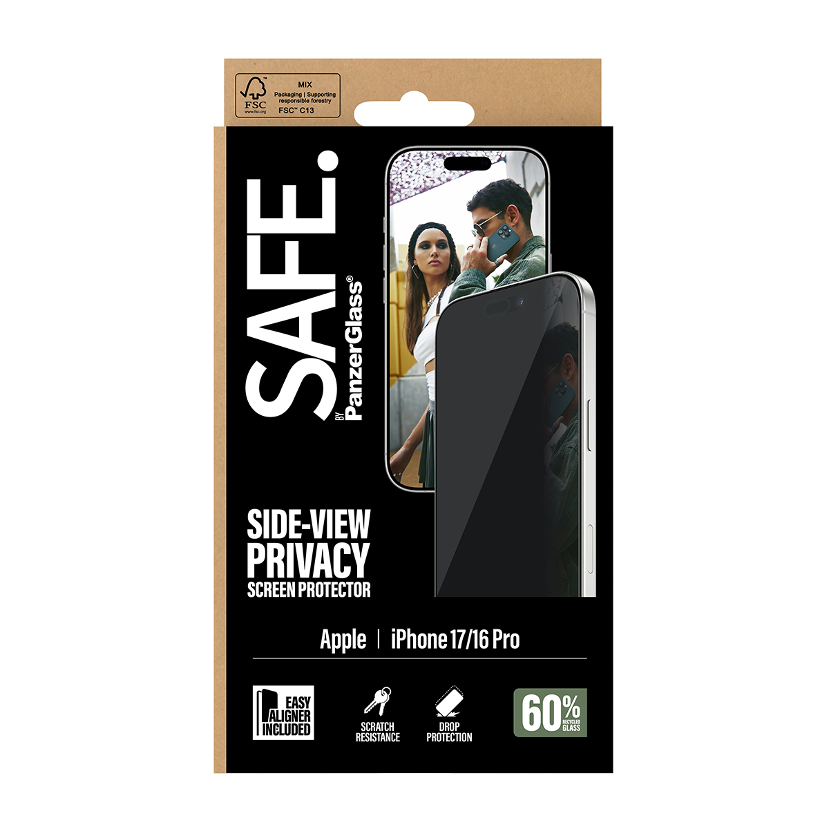 PanzerGlass SAFE. Privacy Screen Protector iPhone 17/16 Pro UWF, Ansicht 3