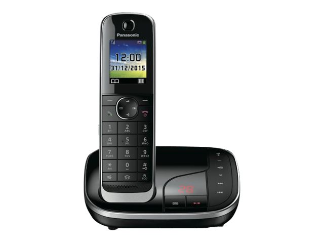 Panasonic KX-TGJ320GB schnurloses Single-DECT Telefon mit AB, schwarz (KX-TGJ320GB)