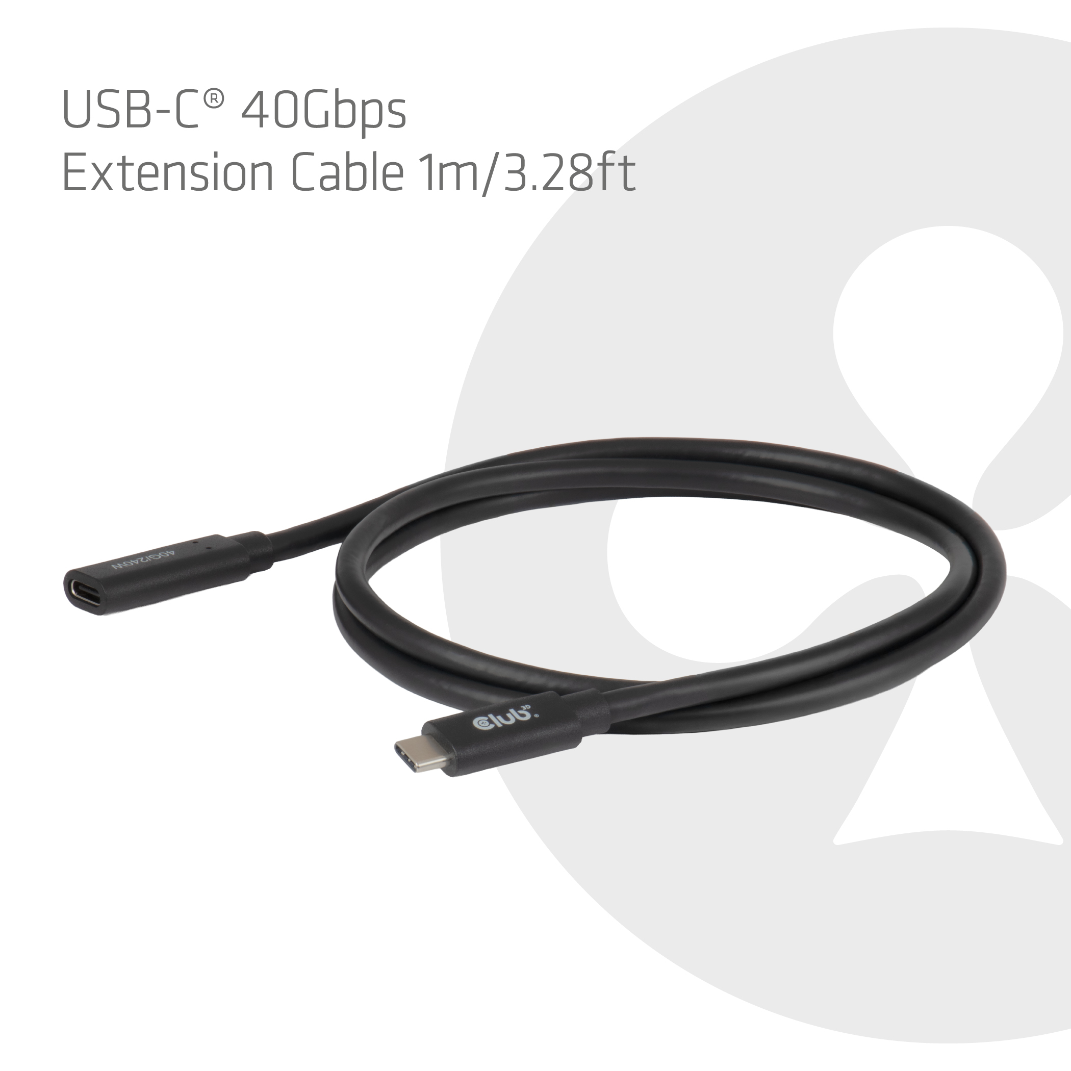 Club 3D Usb-C 40 Gbit/s Verlängerungskabel 240 W 8K60Hz m/F - Kabel - Digital/Daten, Ansicht 2