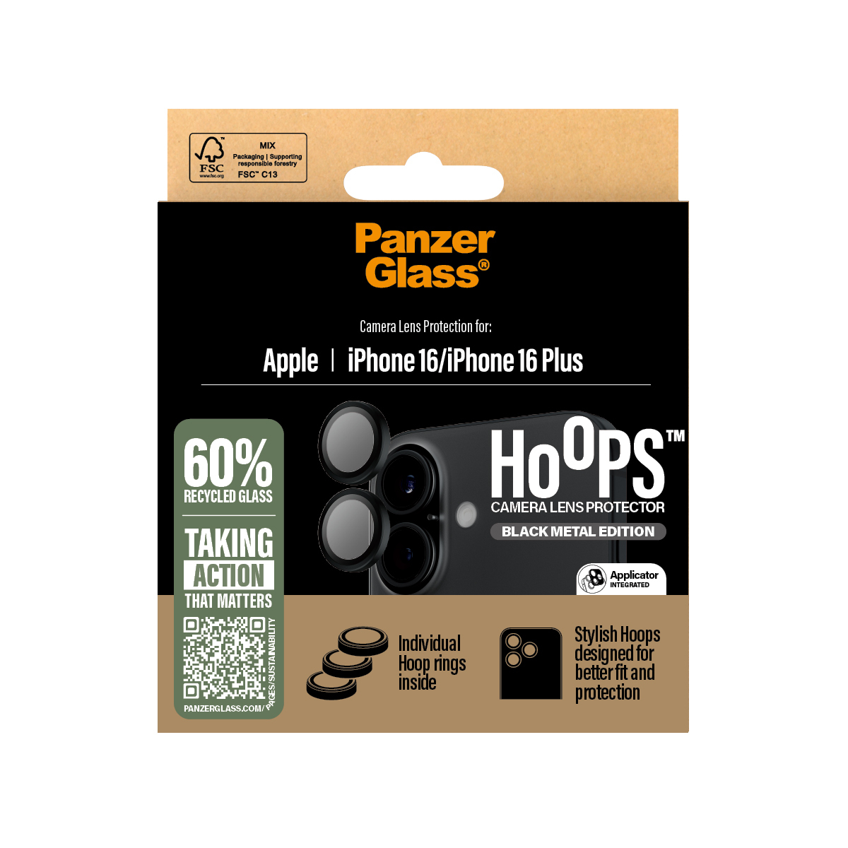 PanzerGlass PG Hoops Black iPhone 16 6.1/6.7Inch, Ansicht 4
