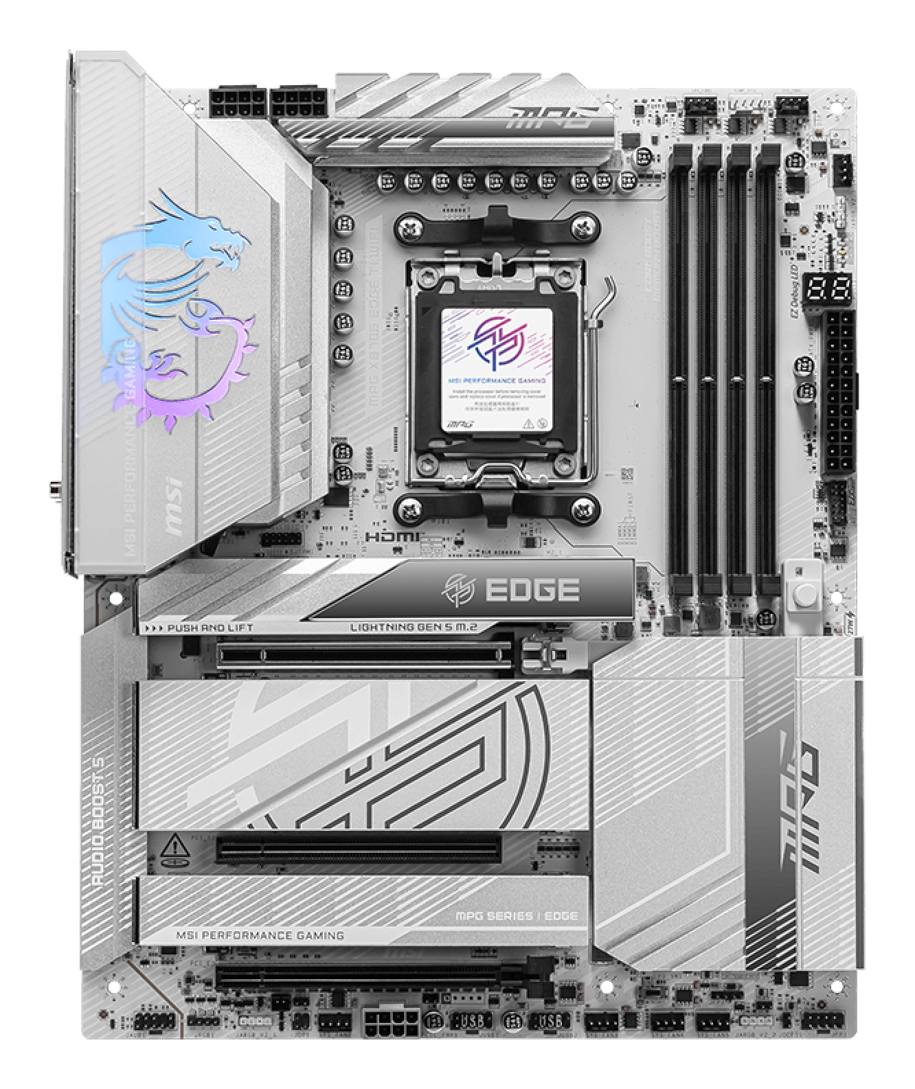 MSI MAG X870E EDGE TI Wifi X870 AM5 ATX DDR5 - AMD Sockel AM5 (Ryzen Zen4) - ATX, Ansicht 3