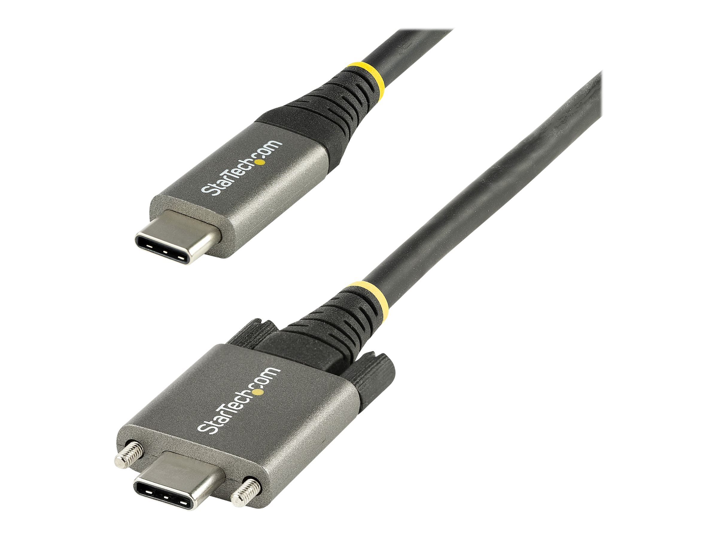 StarTech.com 1m USB-C Kabel mit Schraubensicherung 10Gbit/s - USB 3.1/3.2 Gen 2 Typ-C Kabel - 100W (5A) Power Delivery Laden, DP Alt Modus - USB-C Kabel zum Laden/Synchronisieren (USB31CCSLKV1M) - USB-Kabel - 24 pin USB-C (M) gerade/verriegelnd zu 24...