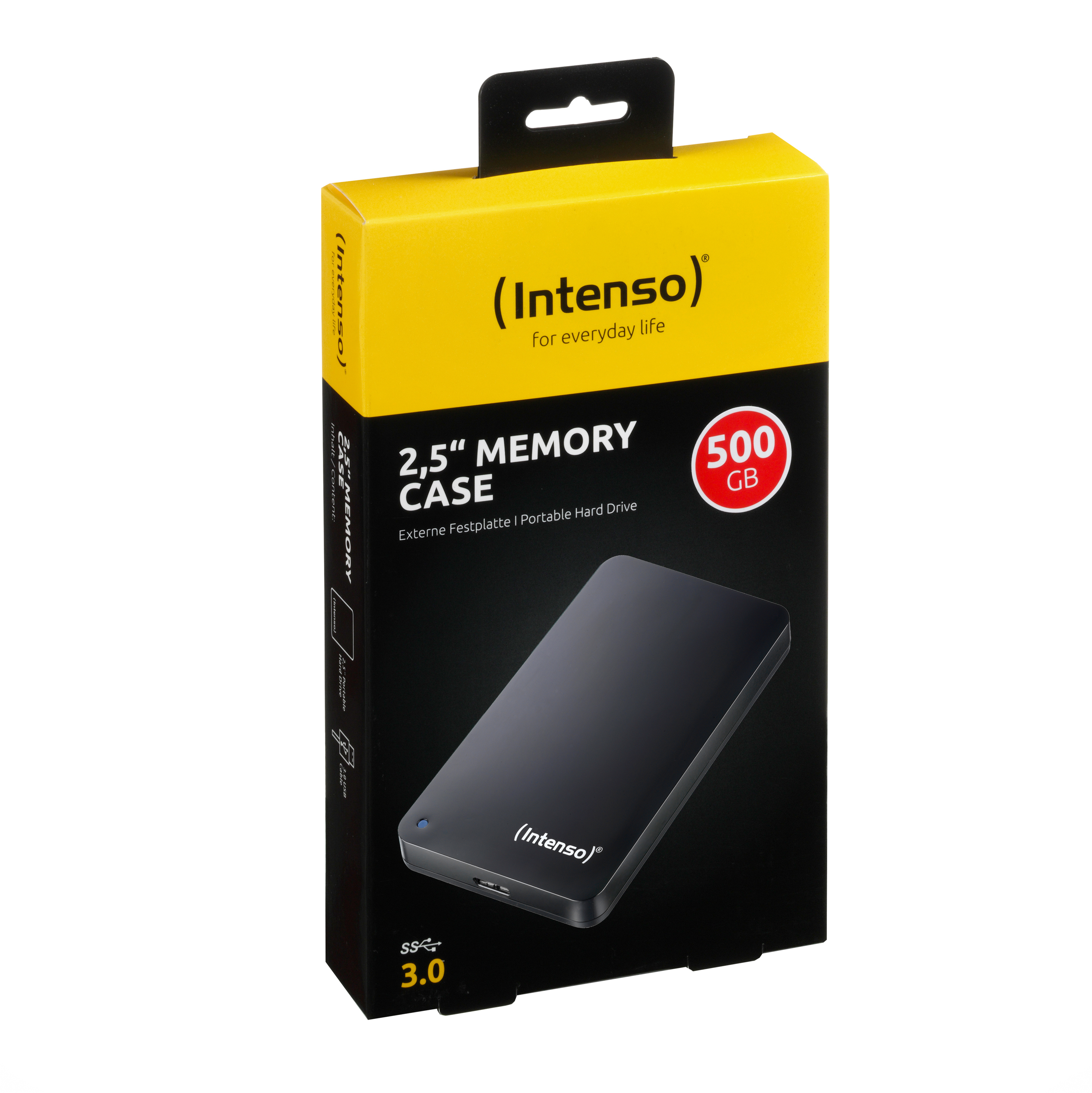 Intenso Memory Case 2.5&quot; USB 3.0 - 500 GB - 2.5 Zoll - 3.2 Gen 1 (3.1 Gen 1) - 5400 RPM - Schwarz
