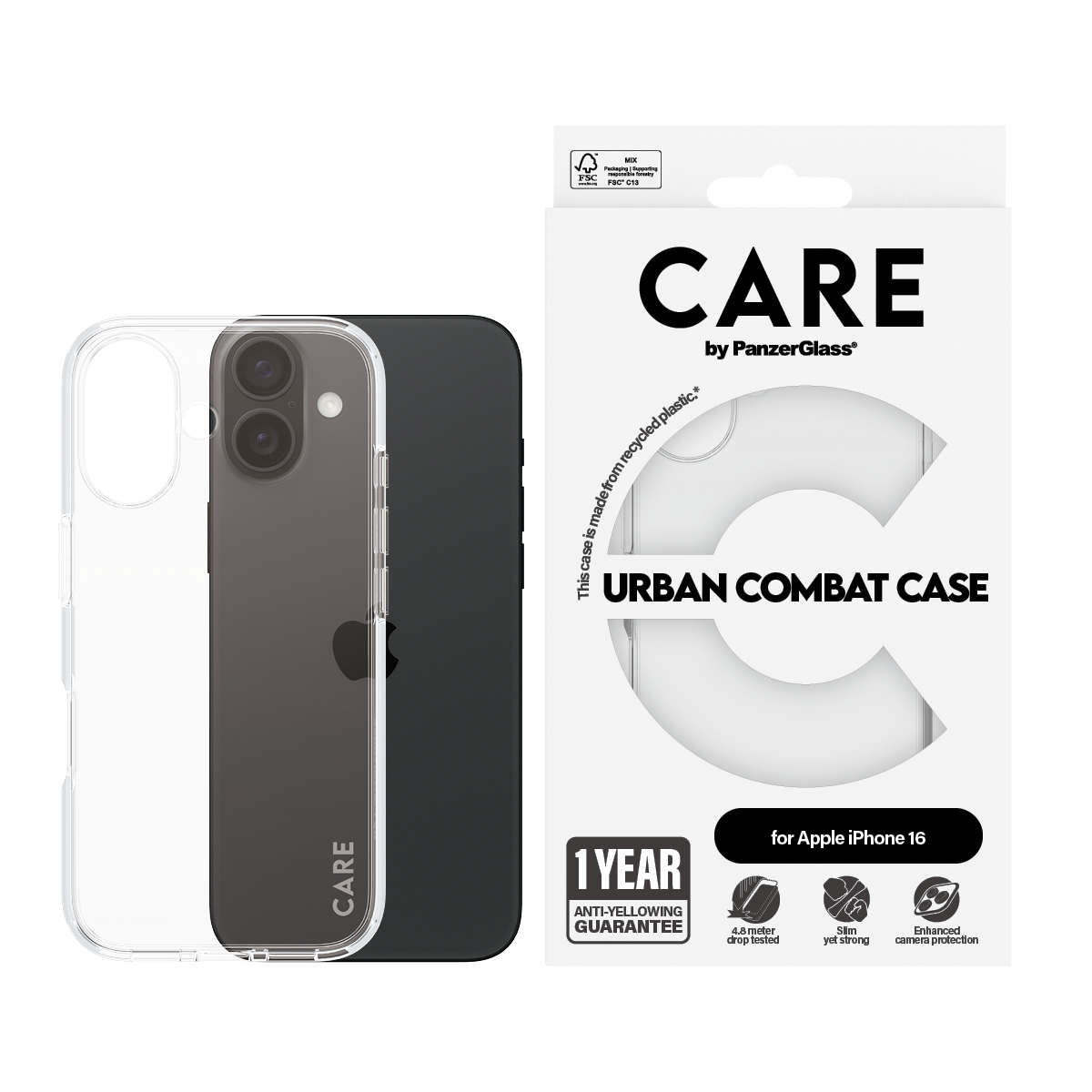 PanzerGlass CARE by PanzerGlass Urban Combat - Hintere Abdeckung für Mobiltelefon - Thermoplastisches Polyurethan (TPU), Ansicht 3