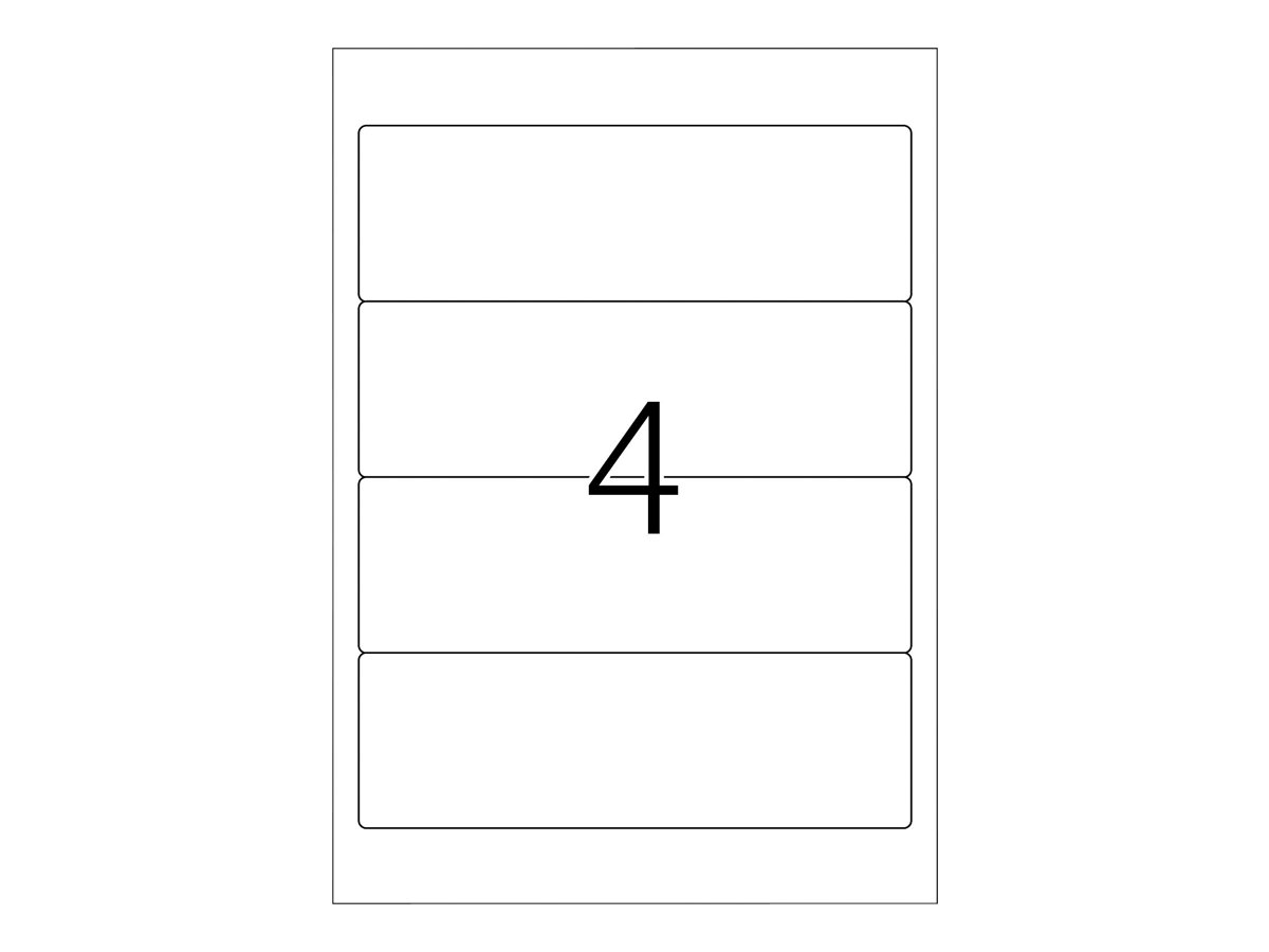 HERMA Special - Papier - matt - permanent selbstklebend - weiß - 192 x 61 mm 100 Etikett(en) (25 Bogen x 4), Ansicht 3