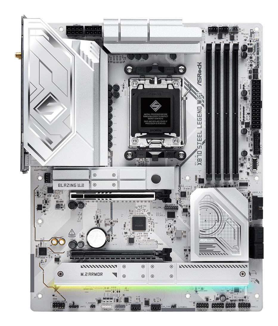 ASRock X870 Steel Legend WiFi - Motherboard - ATX - Socket AM5 - AMD X870 Chipsatz - USB4, USB 3.2 Gen 1, USB 3.2 Gen 2, Ansicht 3