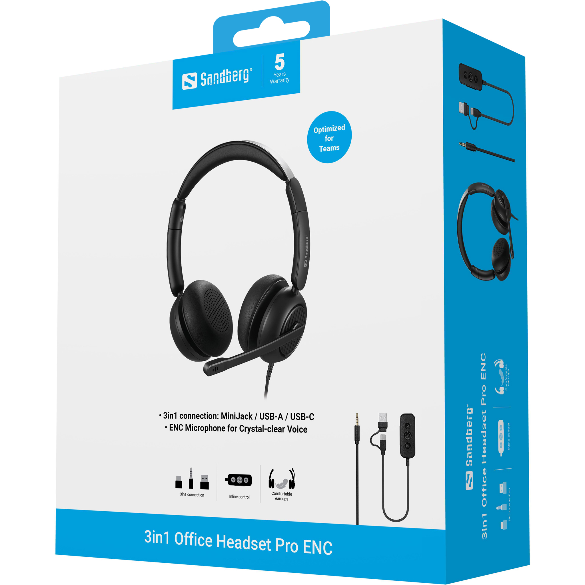 SANDBERG Pro - Headset - ohrumschließend - kabelgebunden, Ansicht 2