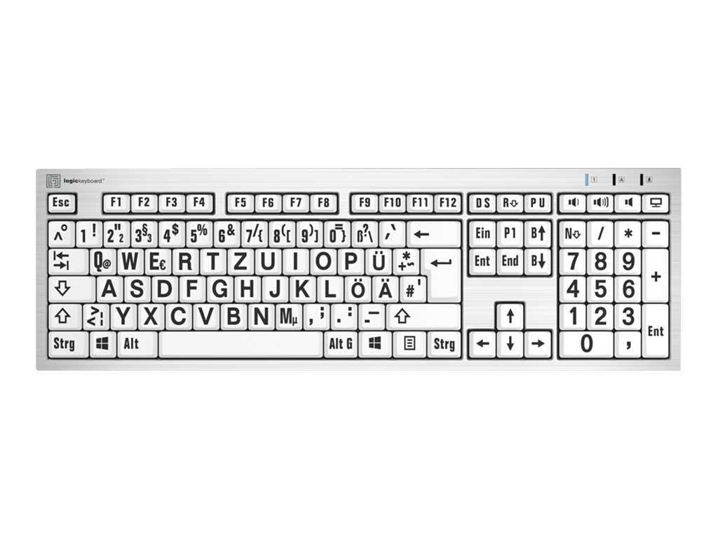 Logickeyboard Largeprint - Tastatur - USB - TL: Deutsch, QWERTZ, Ansicht 3