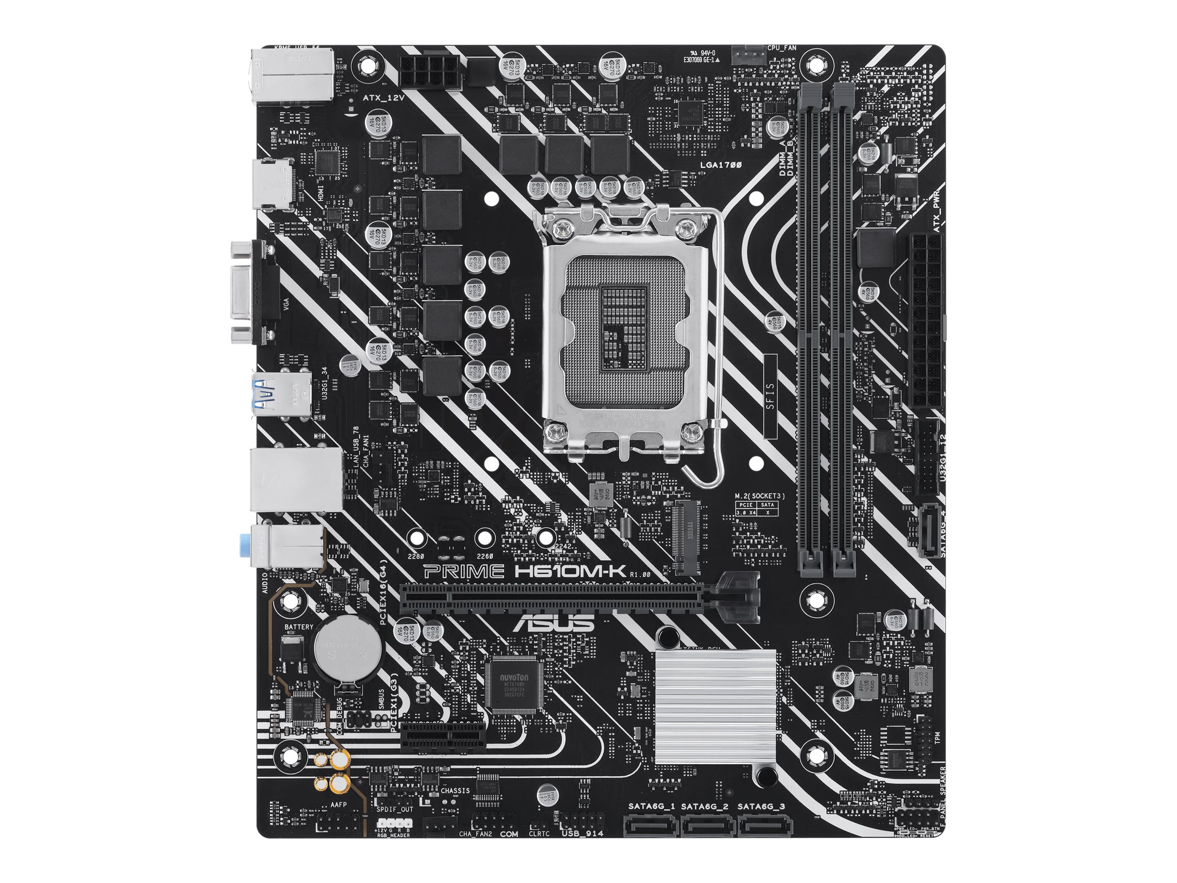 ASUS PRIME H610M-K - Motherboard - micro ATX - LGA1700 Sockel - H610 Chipsatz - USB 3.2 Gen 1 - Gigabit LAN - Onboard-Grafik (CPU erforderlich)