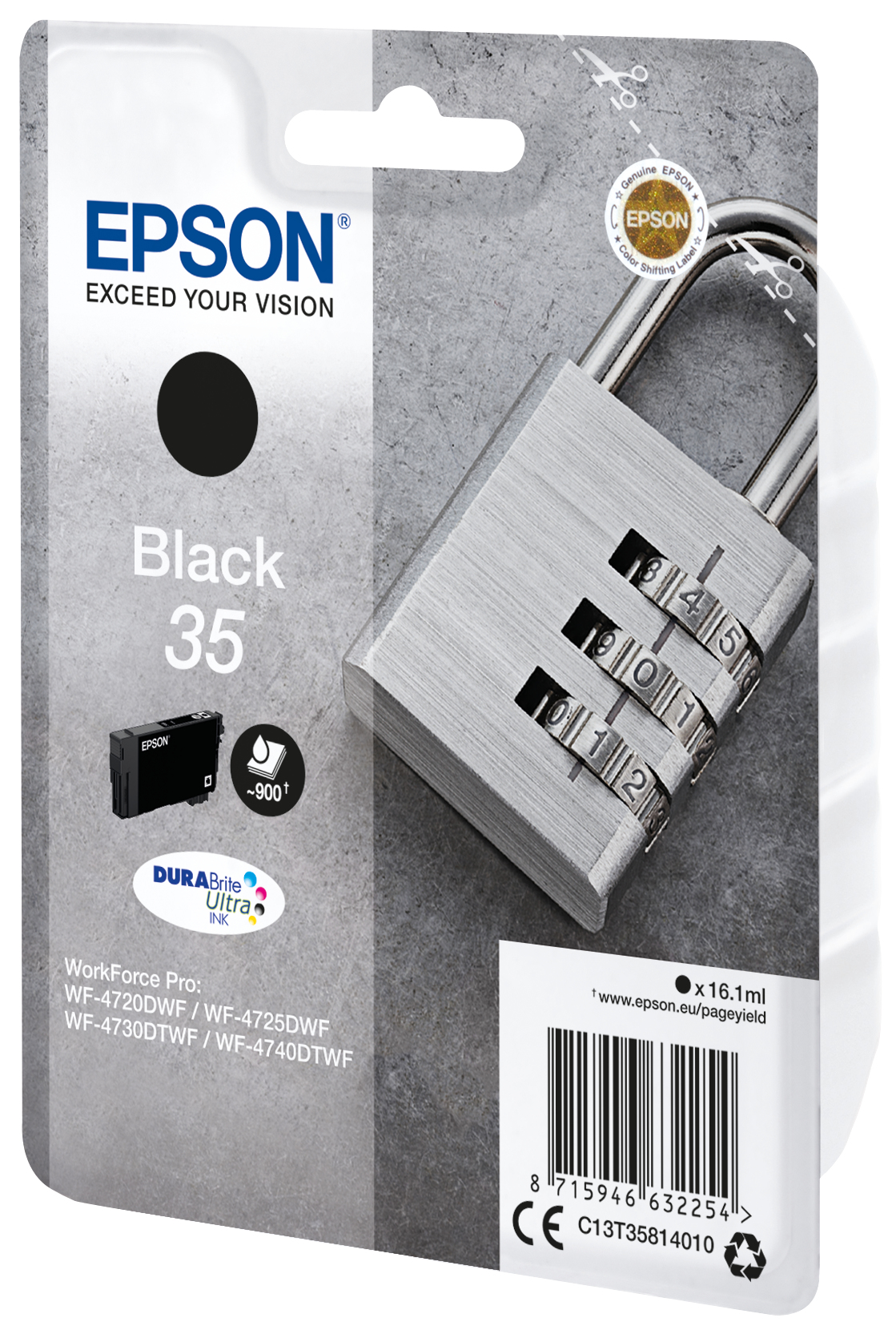 Epson Padlock Singlepack Black 35 DURABrite Ultra Ink - Standardertrag - Tinte auf Pigmentbasis - 16,1 ml - 900 Seiten - 1 Stück(e)