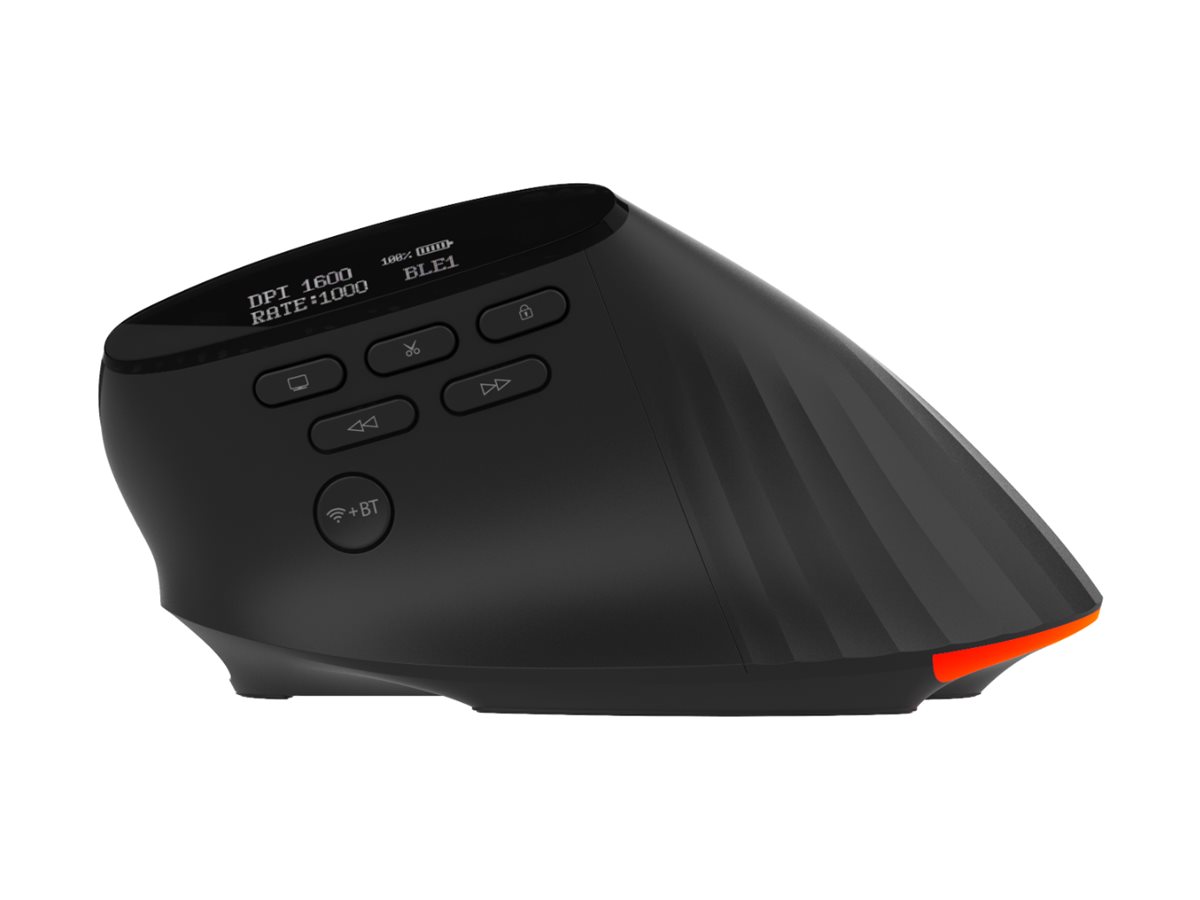 Acer Smart Fit - Maus - vertikal - ergonomisch - Laser - 10 Tasten - kabellos - 2.4 GHz, Bluetooth 5.0 - kabelloser Empfänger (USB)