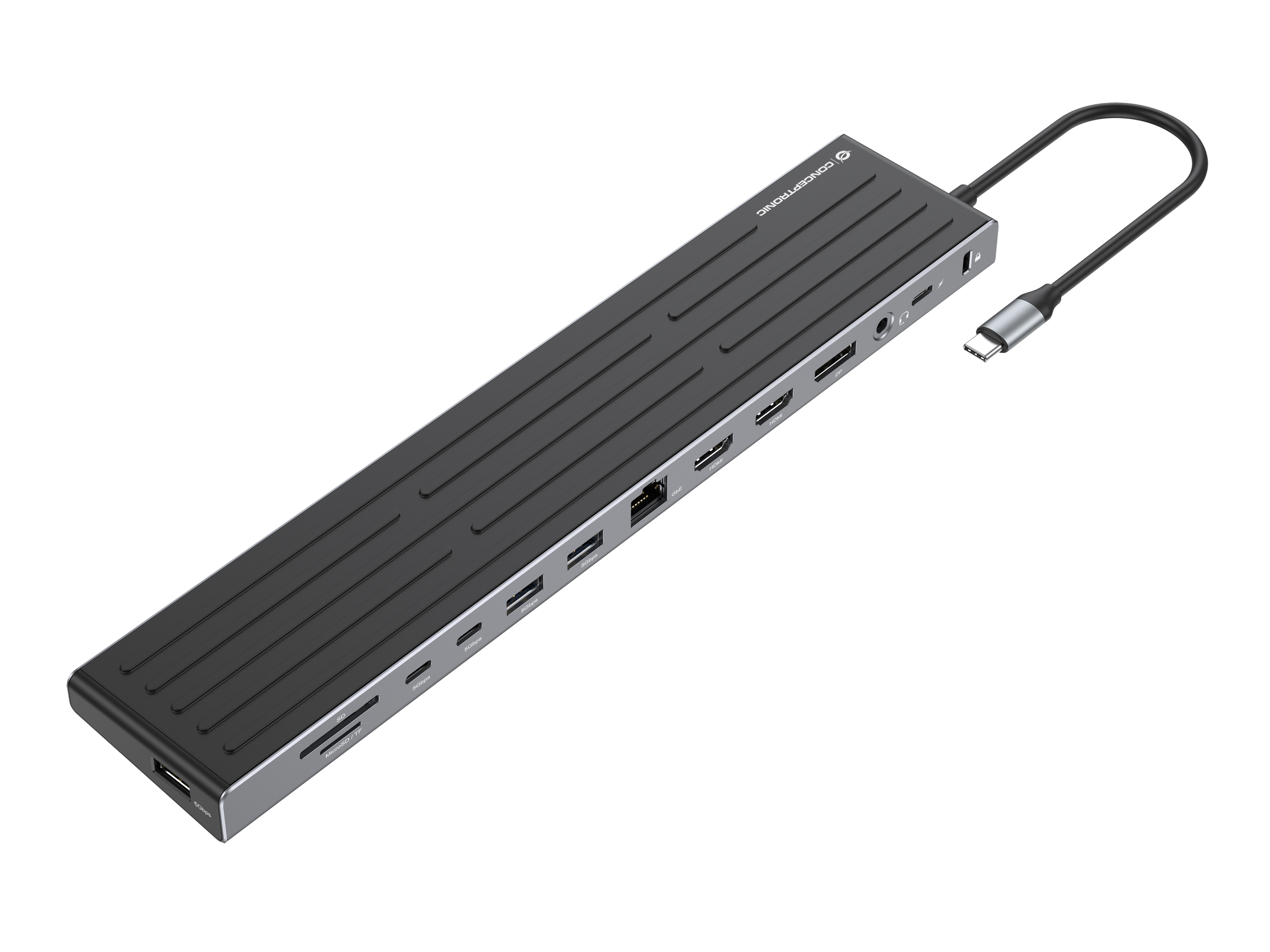 Conceptronic 14-1 Dock USB-C->2xHDMI DP 2xUSB-C 3xUSB-A+ sw, Ansicht 2