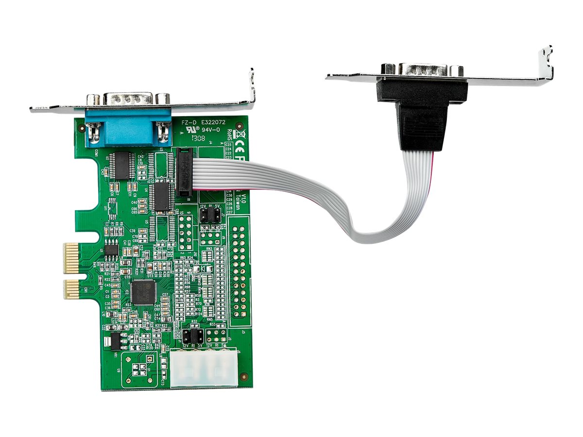 StarTech.com Startech 2 Port Serielle PCIe RS232 Adapter Karte - Serielle PCIe RS232 Host Controller Karte - PCIe auf seriell DB9 - 16950 UART - Nidrig Profil Erweiterungskarte - Windows & Linux (PEX2S953LP)