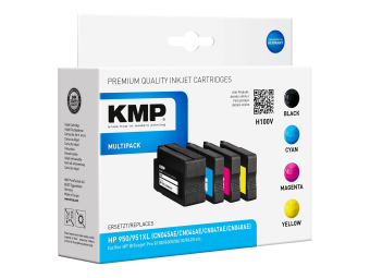 KMP MULTIPACK H100V - 4er-Pack - Schwarz Gelb Cyan Magenta - kompatibel - Tintenpatrone (Alternative zu HP 950XL HP 951XL HP CN045AE HP CN046AE HP CN047AE HP CN048AE)
