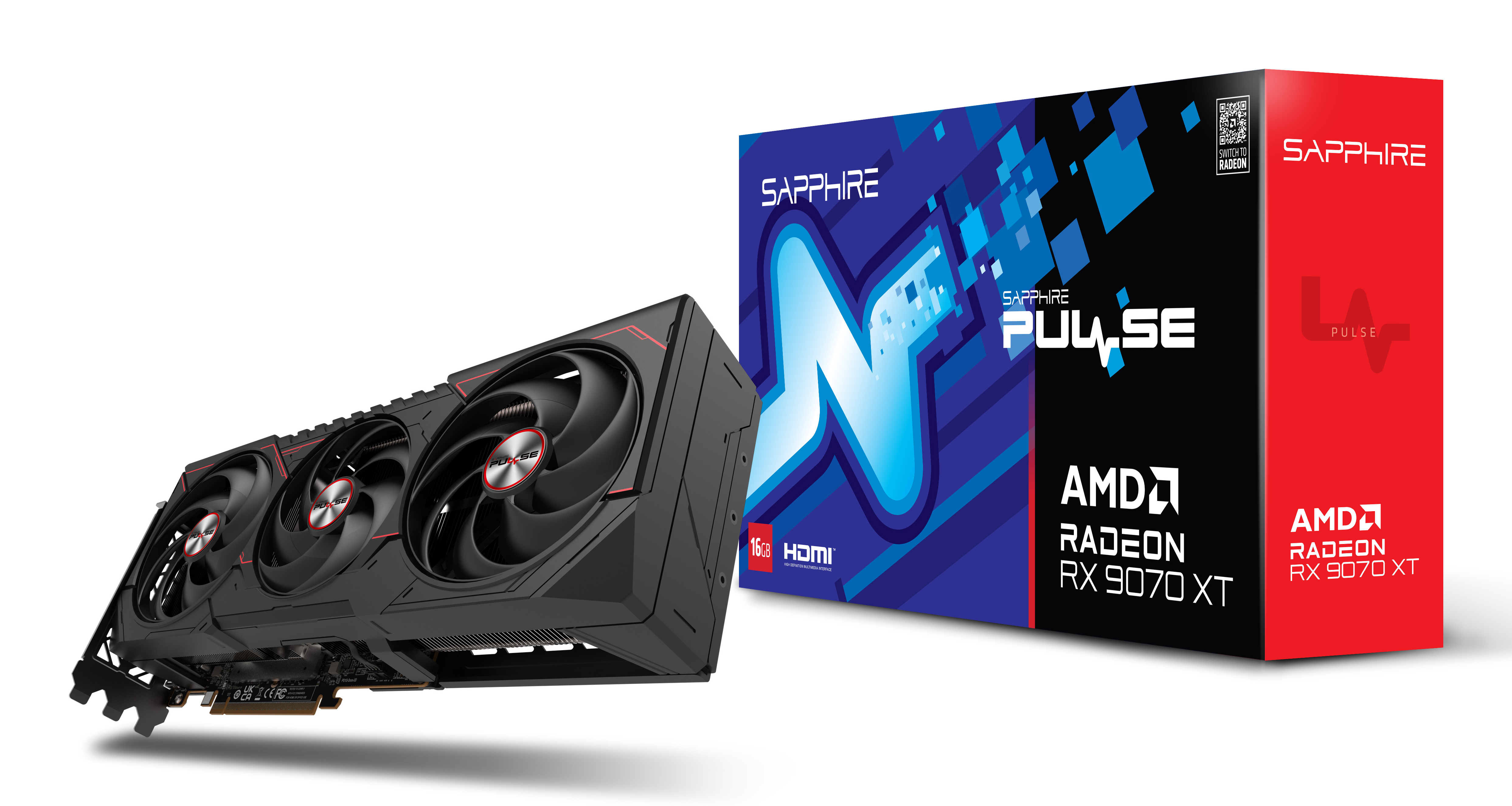 Sapphire Pulse Radeon RX 9070 XT Amd 16 GB GDDR6 - Grafikkarte - 16.384 MB, Ansicht 2