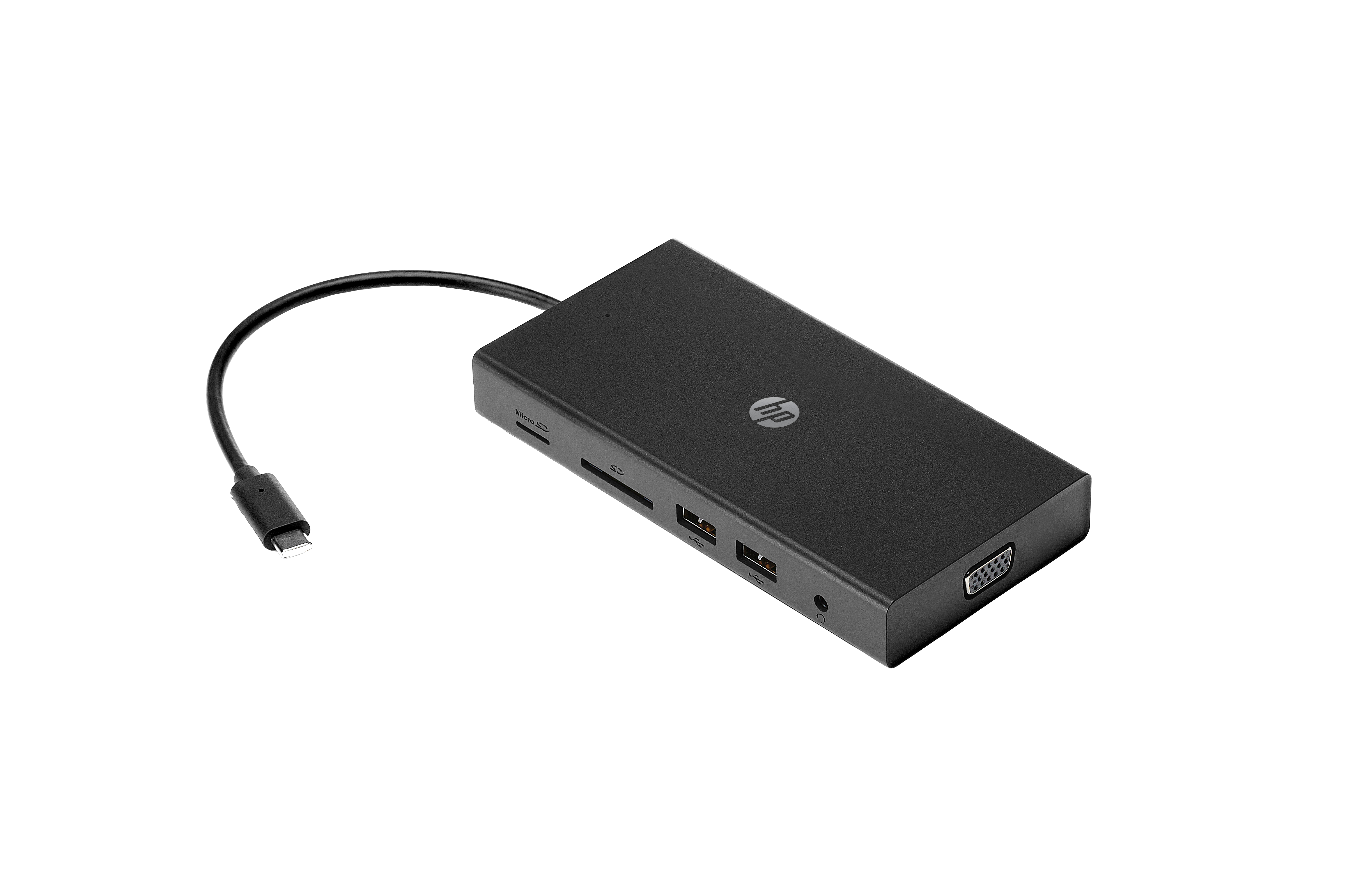 HP USB-C-Reisehub mit mehreren Anschlüssen - Kabelgebunden - USB 3.2 Gen 1 (3.1 Gen 1) Type-C - MicroSD (TransFlash), Ansicht 2