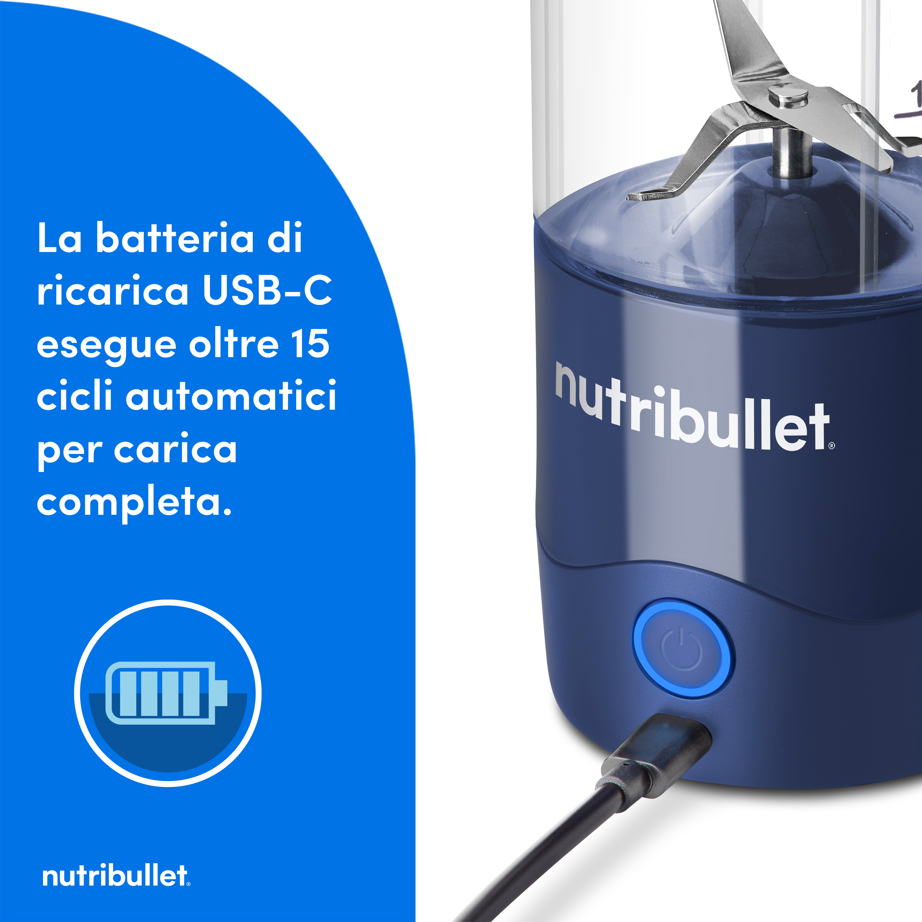 NutriBullet Portable Smoothie Maker navy blau, Ansicht 3