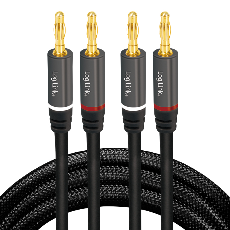 LogiLink Audiokabel - Bananen männlich zu Bananen männlich, Ansicht 3