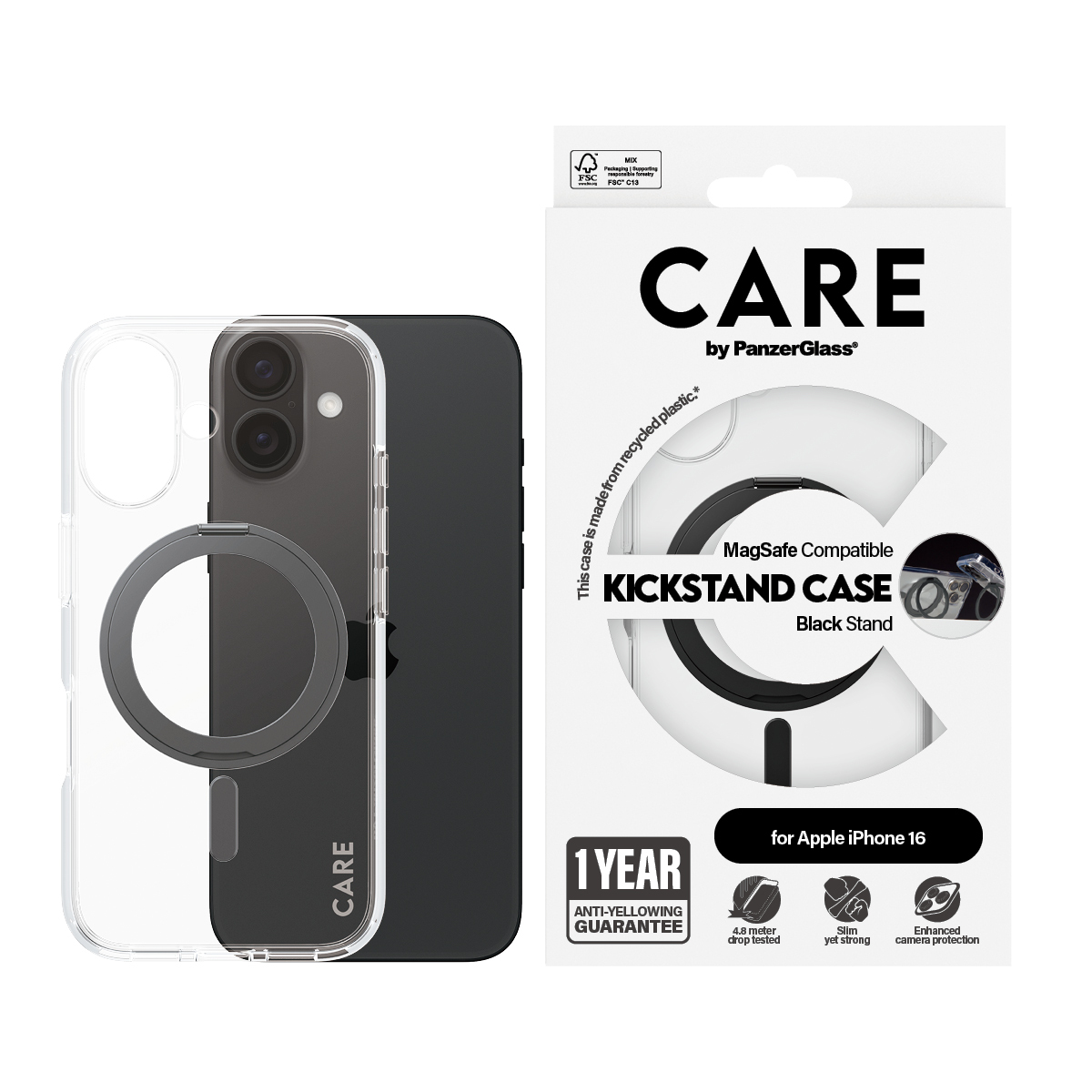 PanzerGlass CARE by PanzerGlass - Hintere Abdeckung für Mobiltelefon - mit Ständer - kompatibel mit MagSafe, Ansicht 3